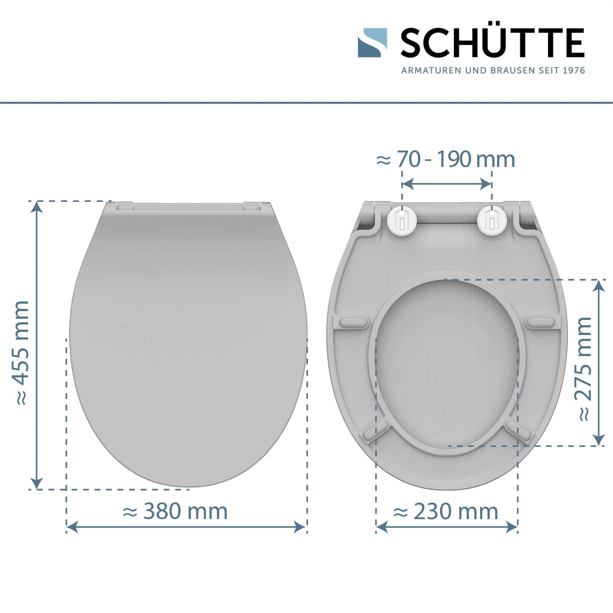 Schütte Siège de WC »SLIM« Duroplast, Absenkautomatik, Schnellverschluss, besonders flache Form