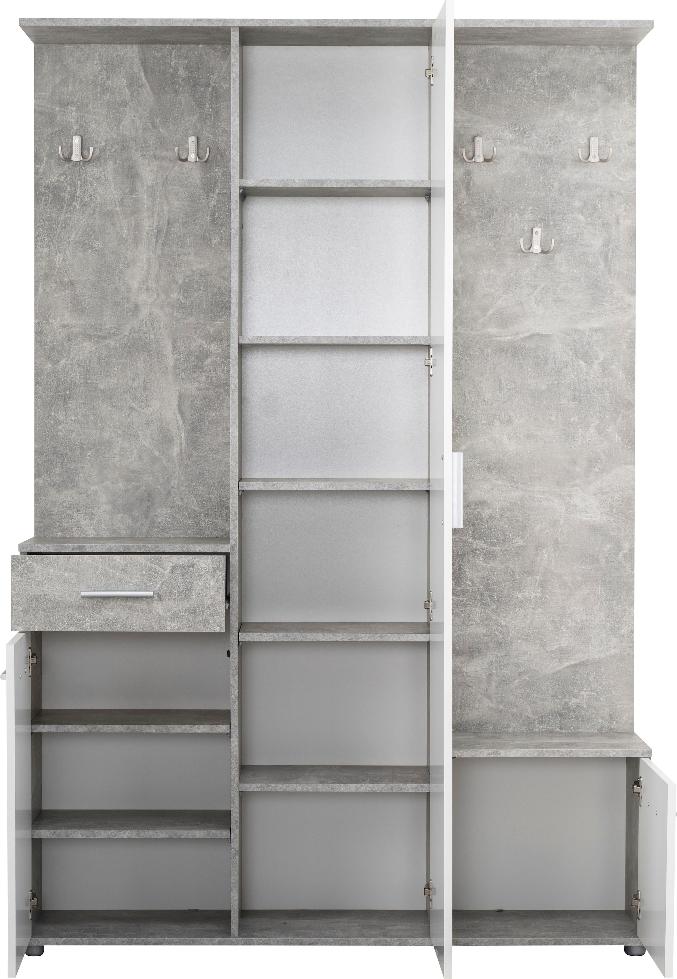 INOSIGN Vestiaire compact »Martin Flurgarderobe, Dielenschrank, Flurmöbel, Breite 134 cm« Schuhschrank, mit Spiegel, in modernen Farben, mit 10 Haken