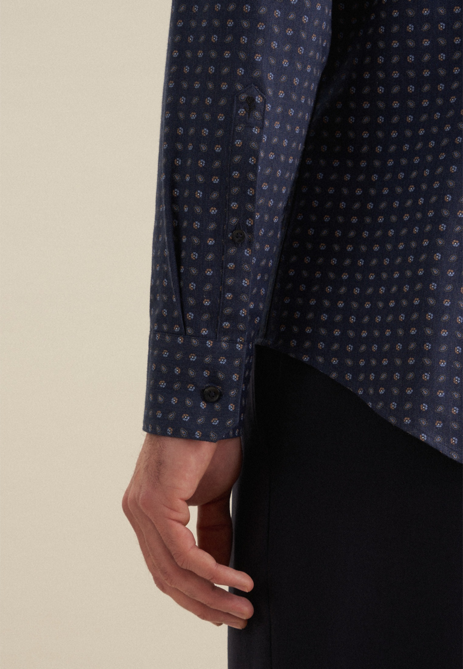 seidensticker Flanellhemd »Slim« Slim 1/1 Kentkragen Druck