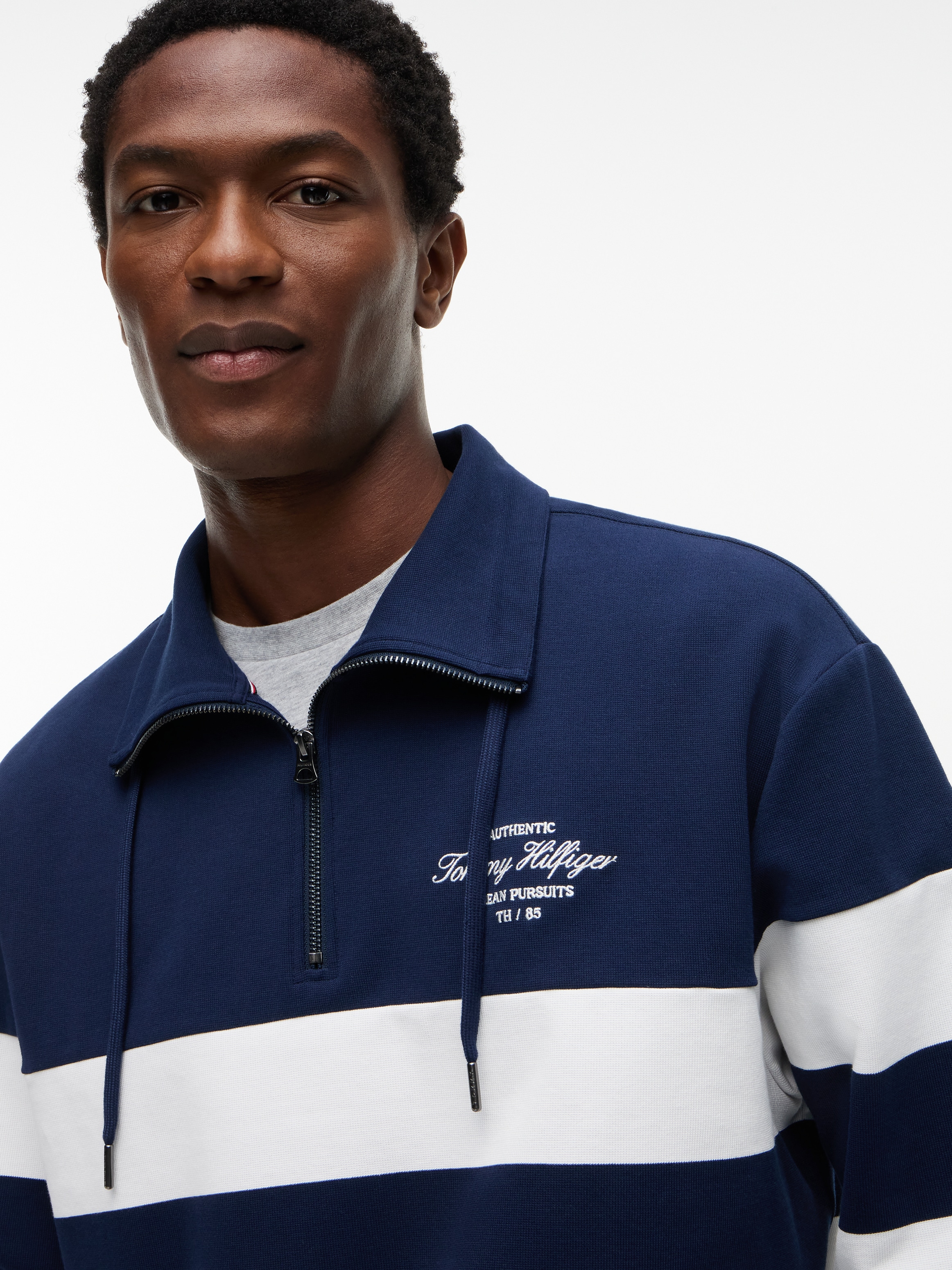 Tommy Hilfiger Sweatshirt »NAUTICAL BLOCK STRIPE 1/4 ZIP«, mit Streifen, Mock Neck und Quarter-Zip

