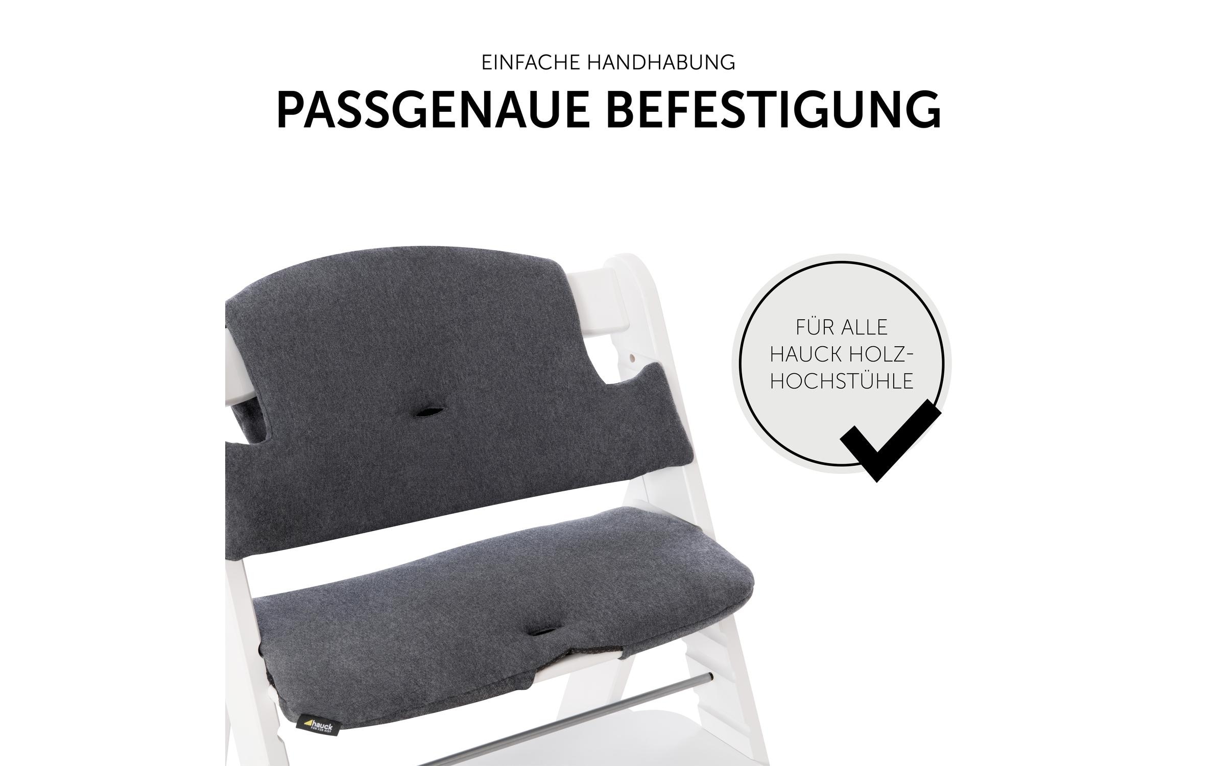 Hauck Housse de siège pour enfant »Select, jersey charcoal« pour la chaise haute en bois ALPHA+ et d'autres modèles