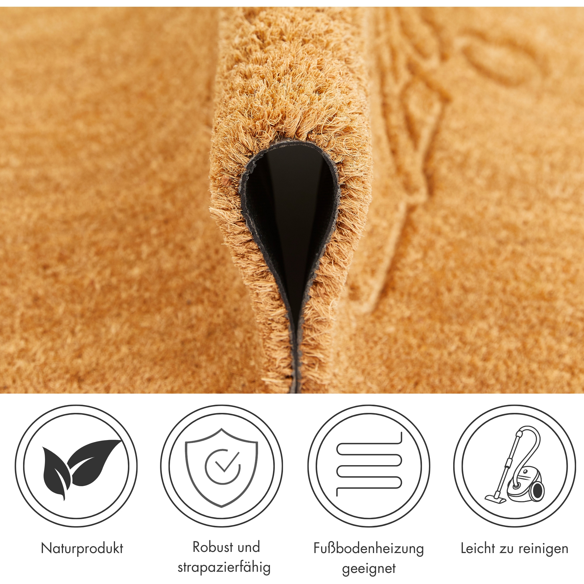 Andiamo Fussmatte »Kokos« rechteckig 17 mm Höhe Schmutzfangmatte, verschiedene Designs, In- und Outdoor geeignet
