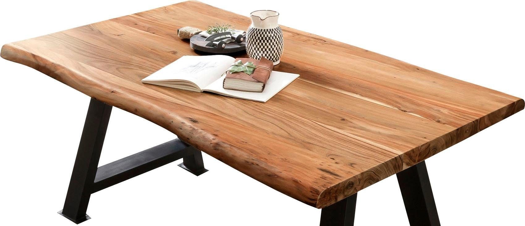 SIT Plateau de table »Nantes Akazie Massivholz Platte mit Baumkante & Unikat-Charakter« acacia massif avec bord d'arbre naturel & aspect unique