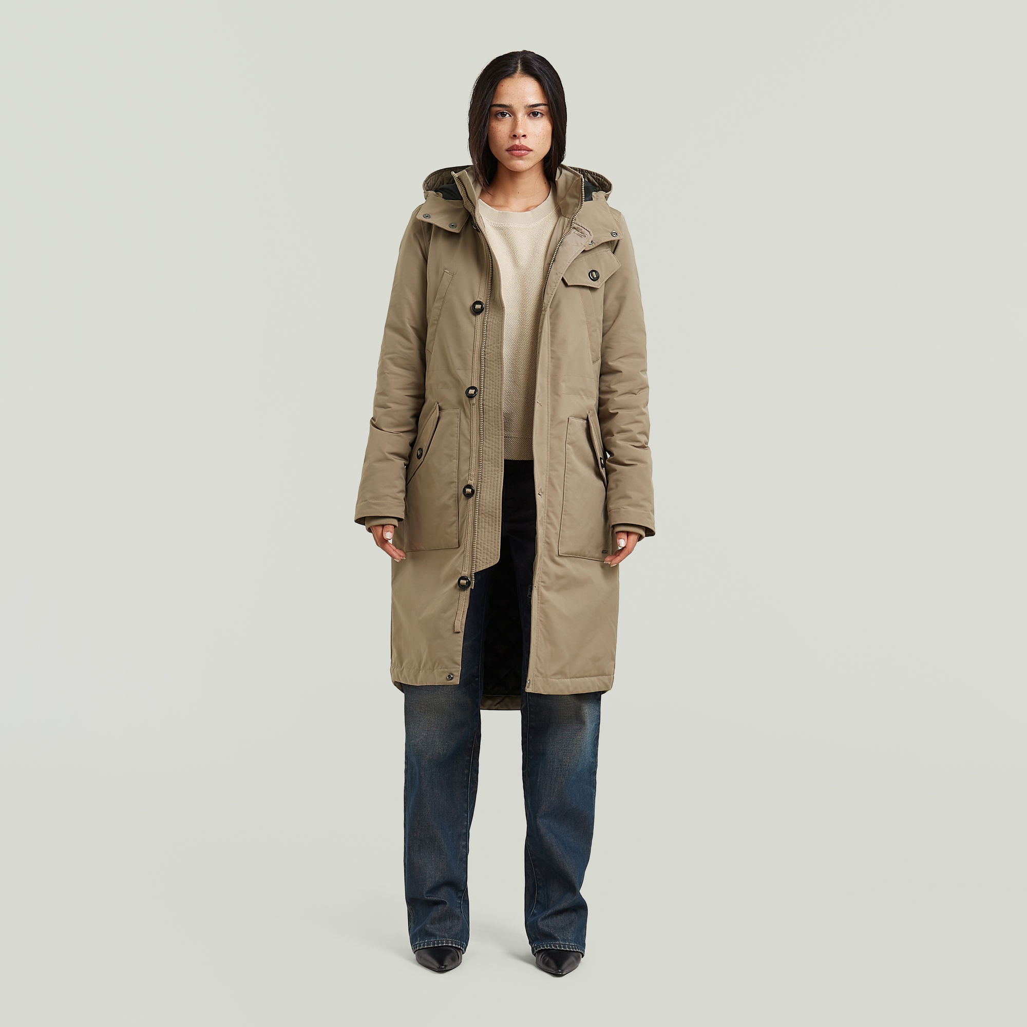G-STAR Langjacke »Vodan long jkt wmn« mit Kapuze wärmend wattiert, mit verstellbarer Taille