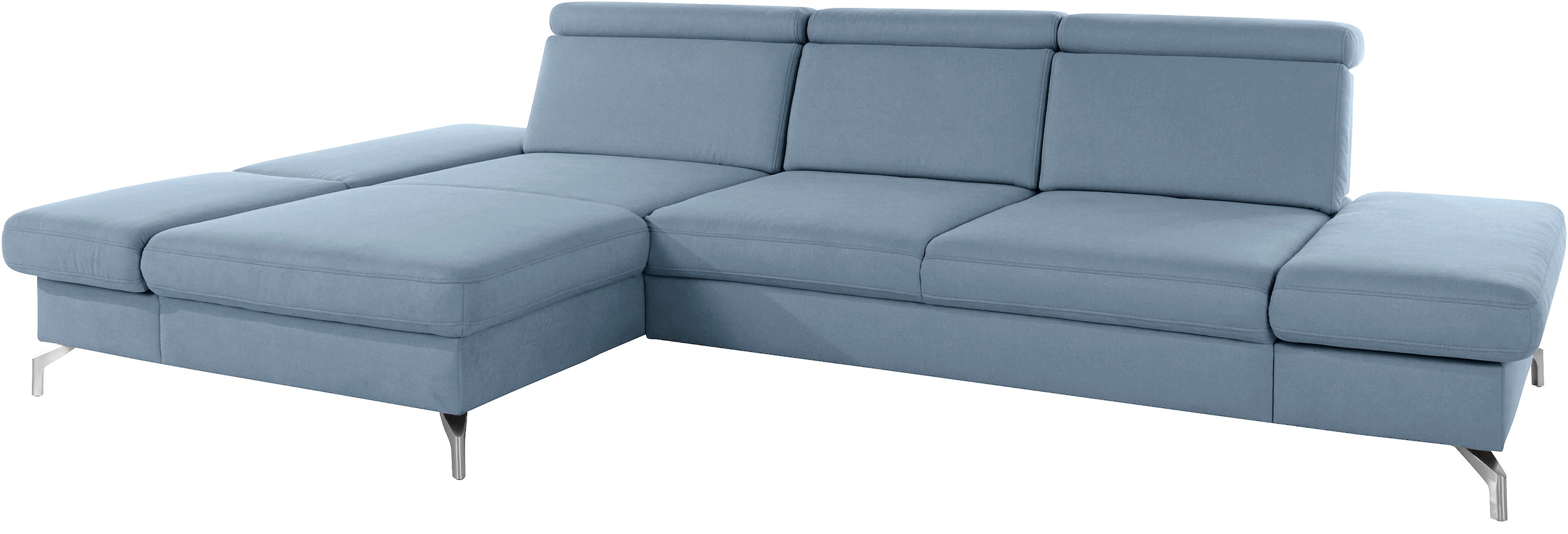 sit&more Canapé d'angle »Brisbane L-Form« Fusshöhe 12 cm, inklusive Sitztiefen-, Armteil- und Kopfteilverstellung