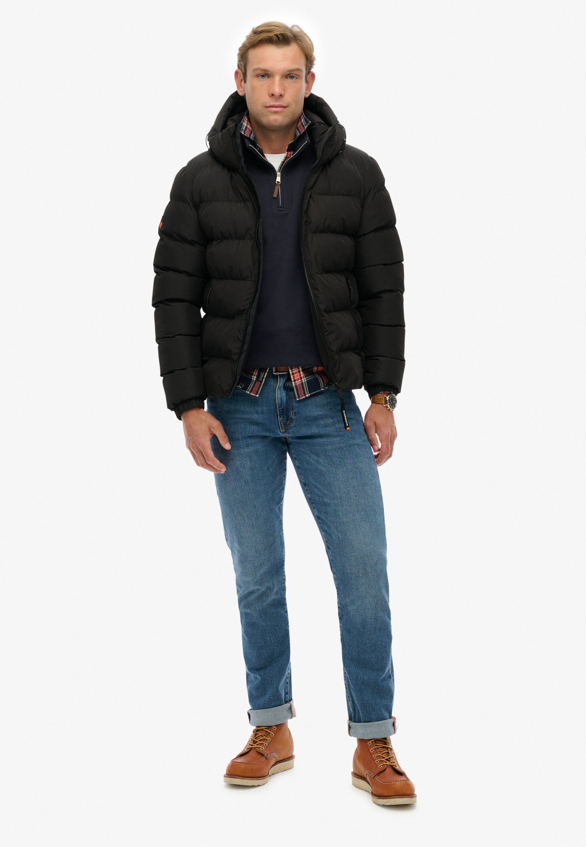 Superdry Steppjacke »HOODED SPORTS PUFFER JACKET« mit Kapuze