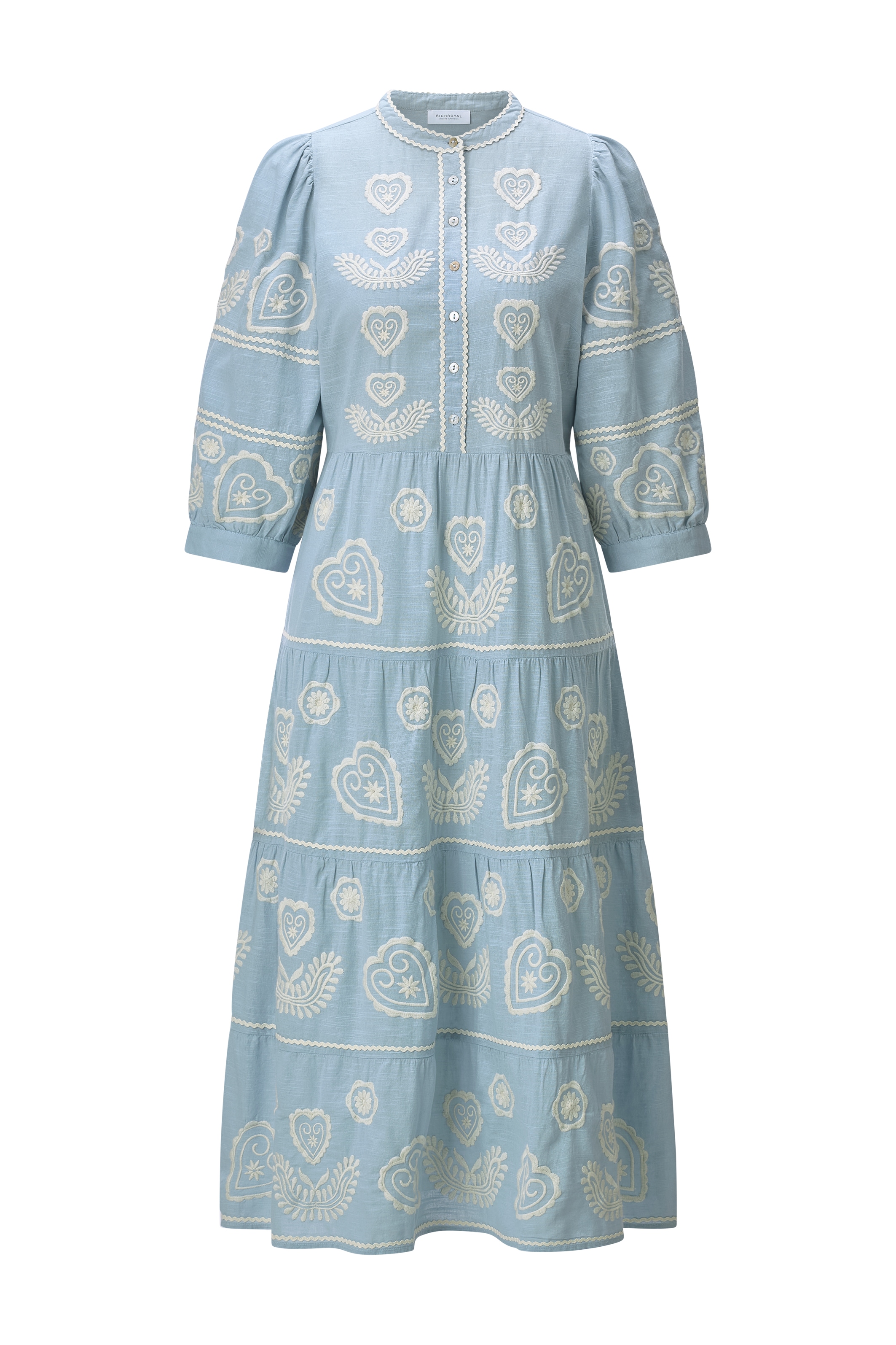 RICHROYAL Robe midi Sans poche Coupe régulière avec broderies