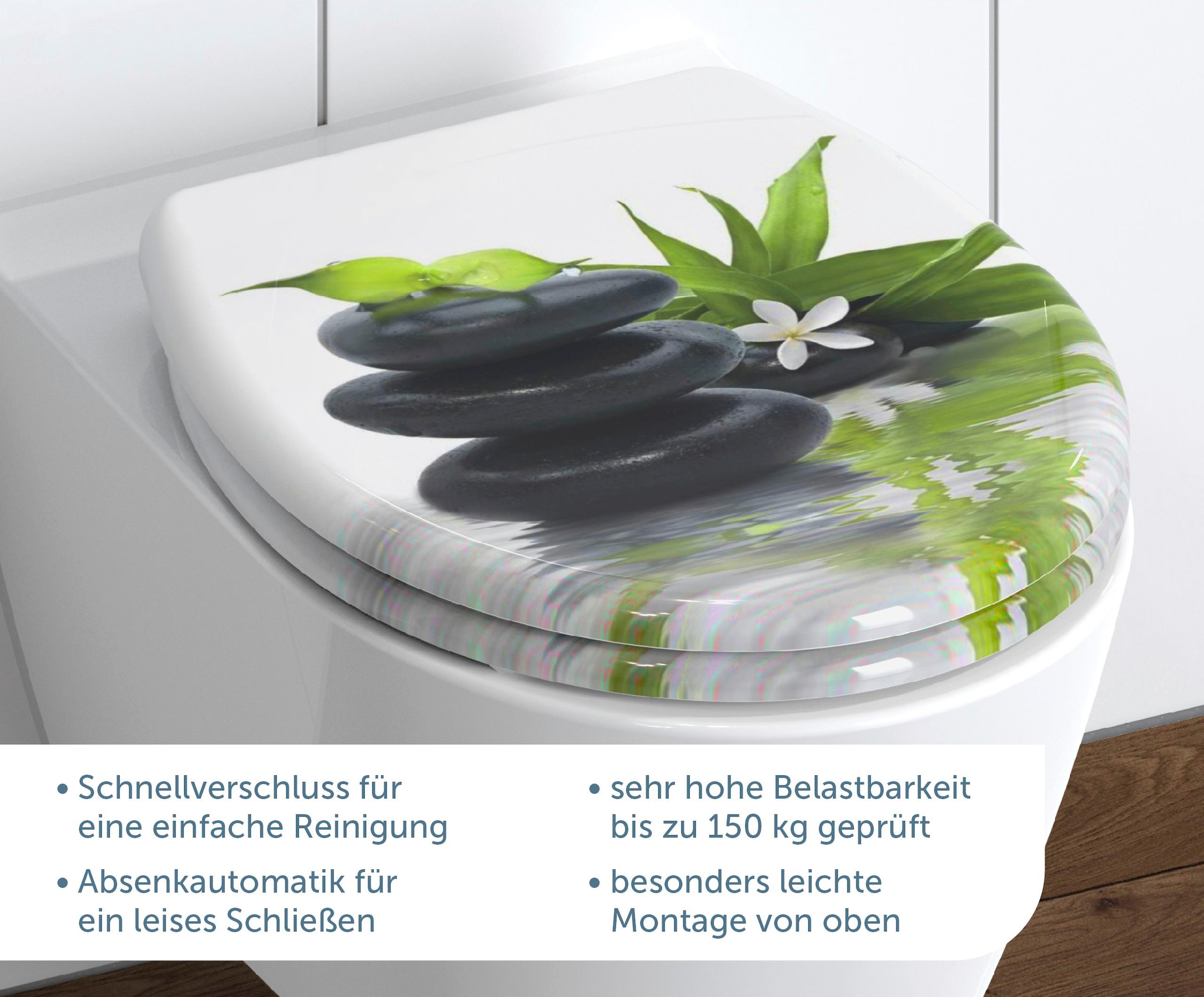 Schütte WC-Sitz »Jasmin« Duroplast, Absenkautomatik, Schnellverschluss, Motivdruck