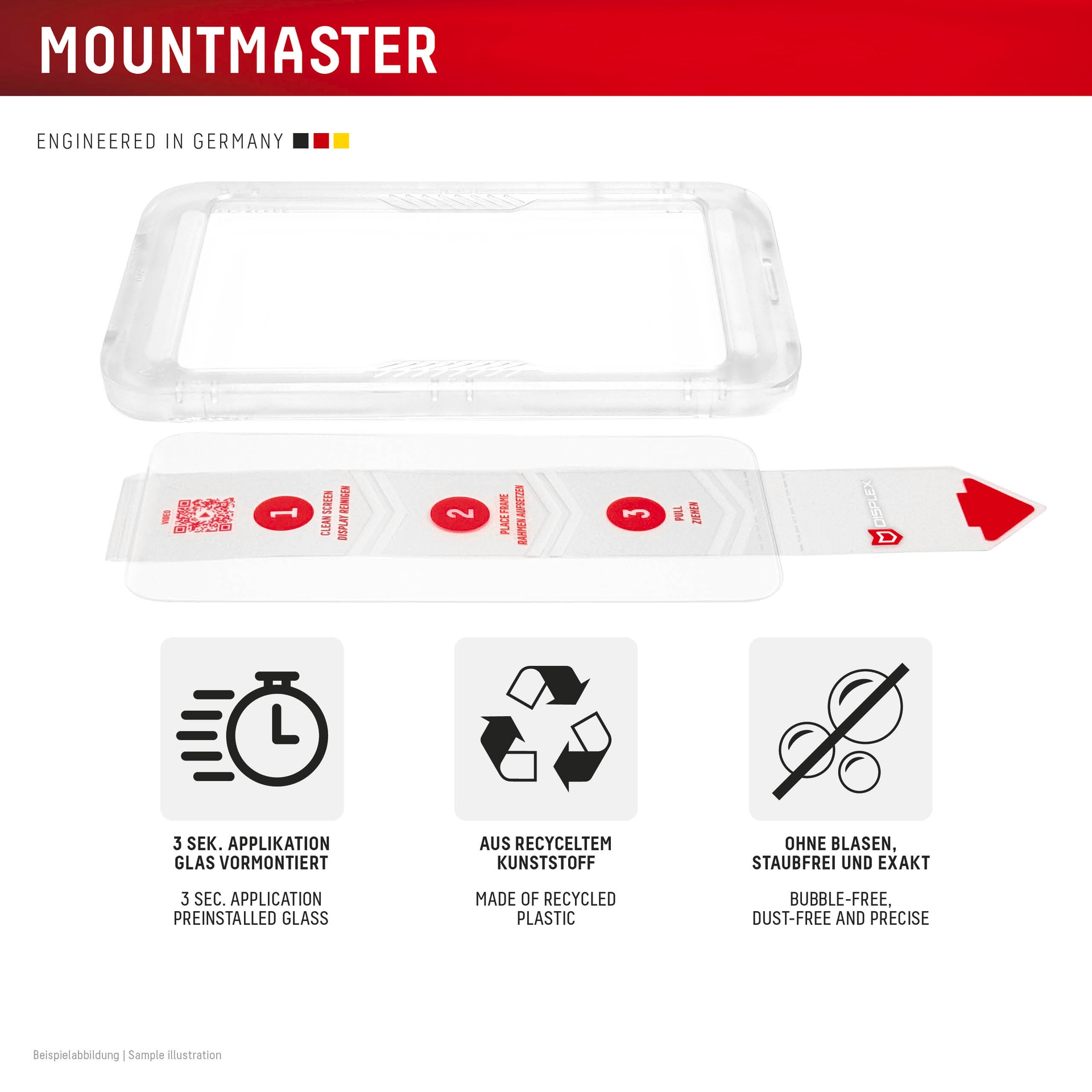 Displex Displayschutzglas »Real Glass Screen Protector inkl. Case mit MountMaster« für Google Pixel 10a Displayschutzfolie, Schutzfolie, Bildschirmschutz, kratz- & stossfest