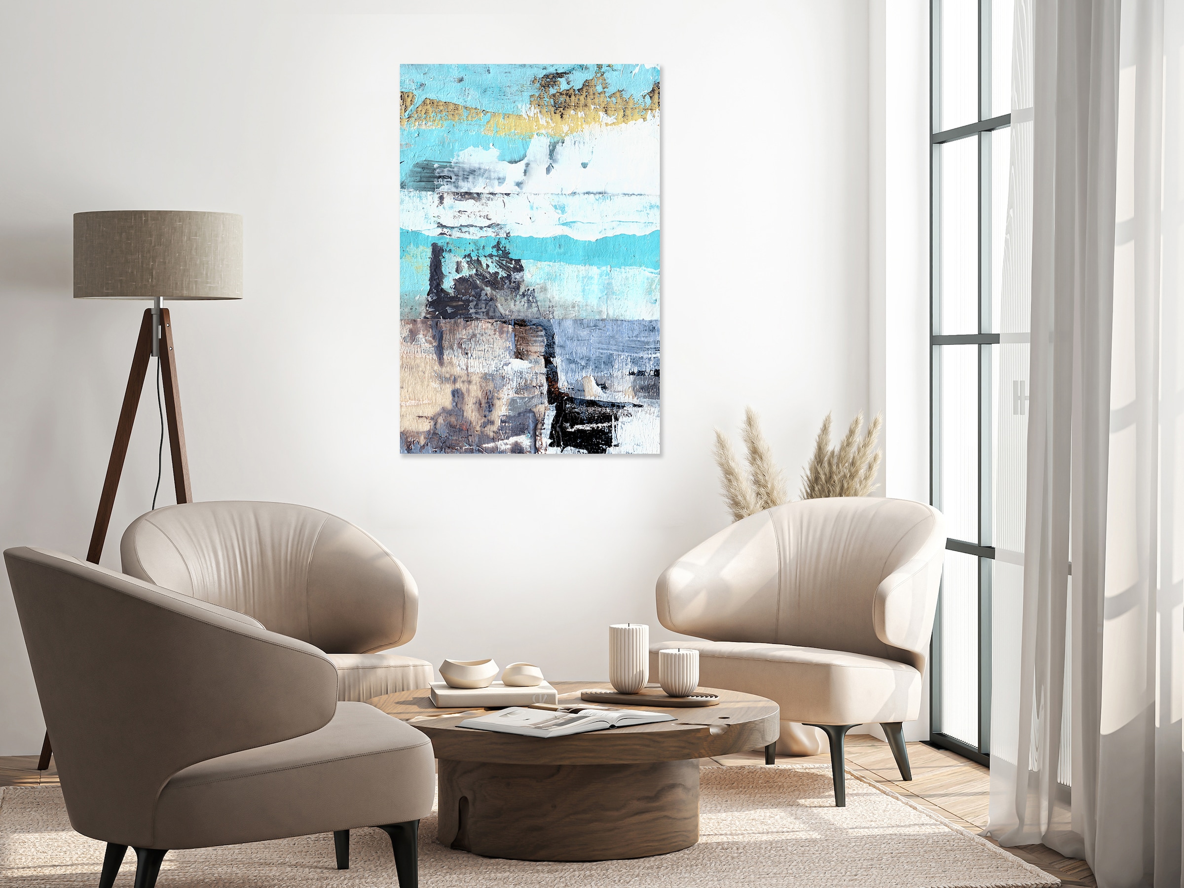 queence Tableau en verre acrylique »Wandbild, Goldbild, Bild Abstrakte Kunst mit Blattgold veredelt« Abstrait | Art | Fantasy Finition manuelle avec feuille d'or pour un aspect noble et intemporel.