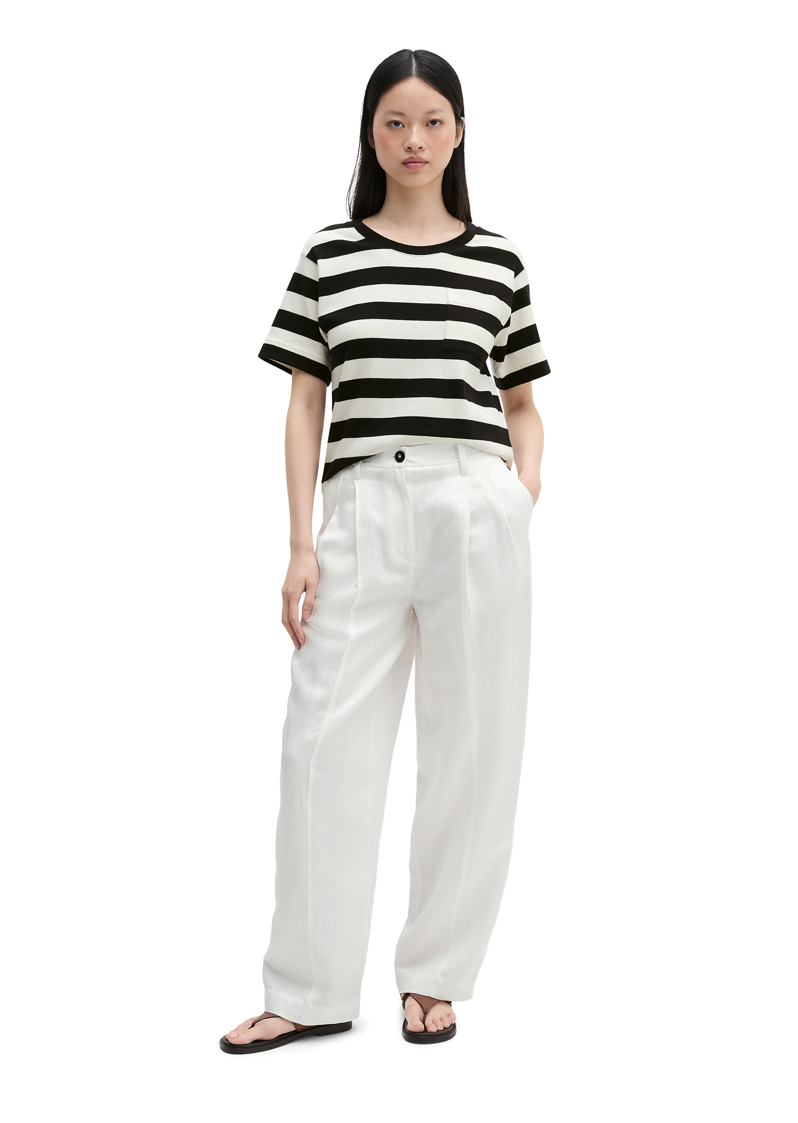 Marc O'Polo T-Shirt gestreift, loose aus weichem Single Jersey
