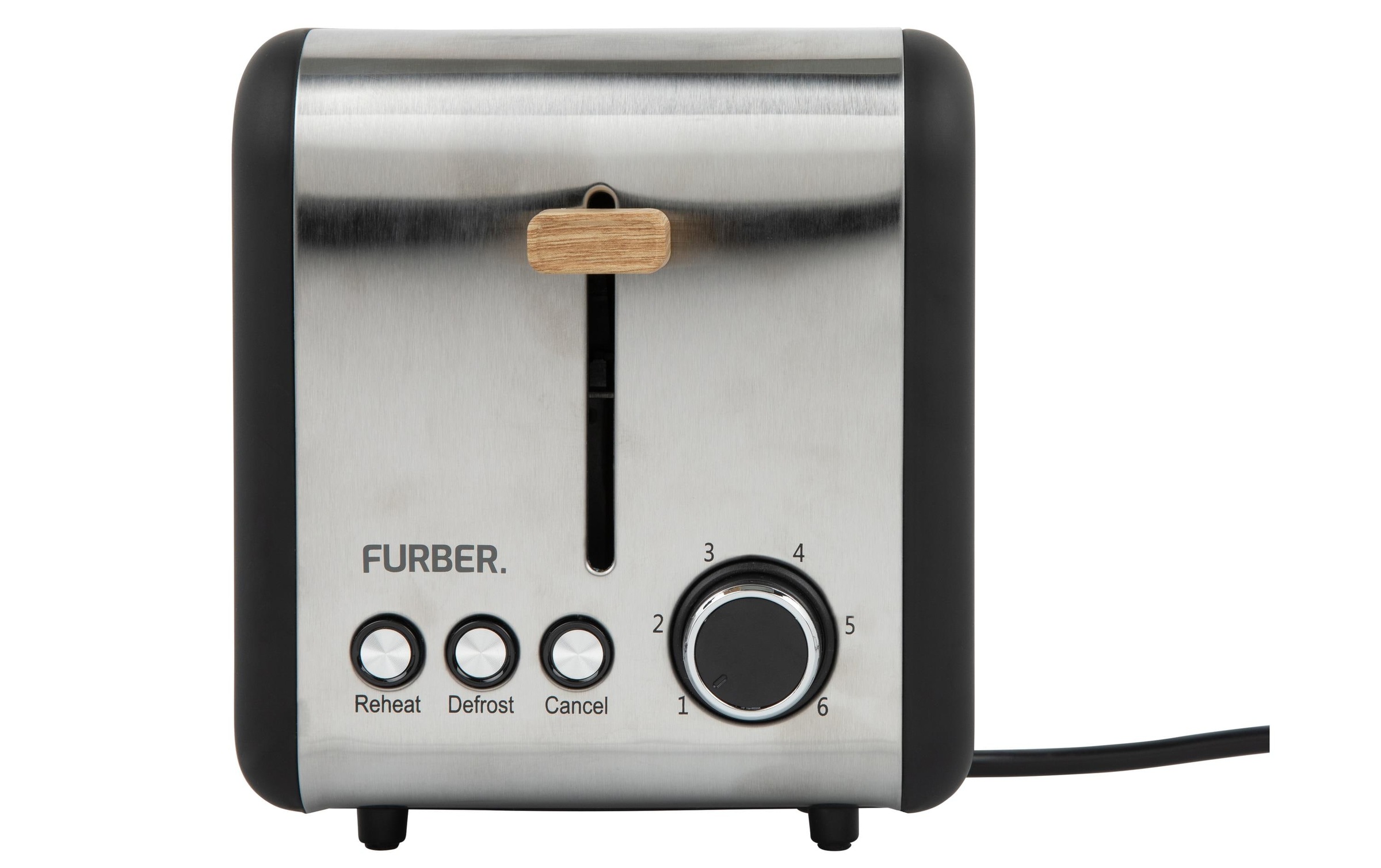 FURBER Toaster »Toaster Schwarz/Holz« für 2 Scheiben 850 W