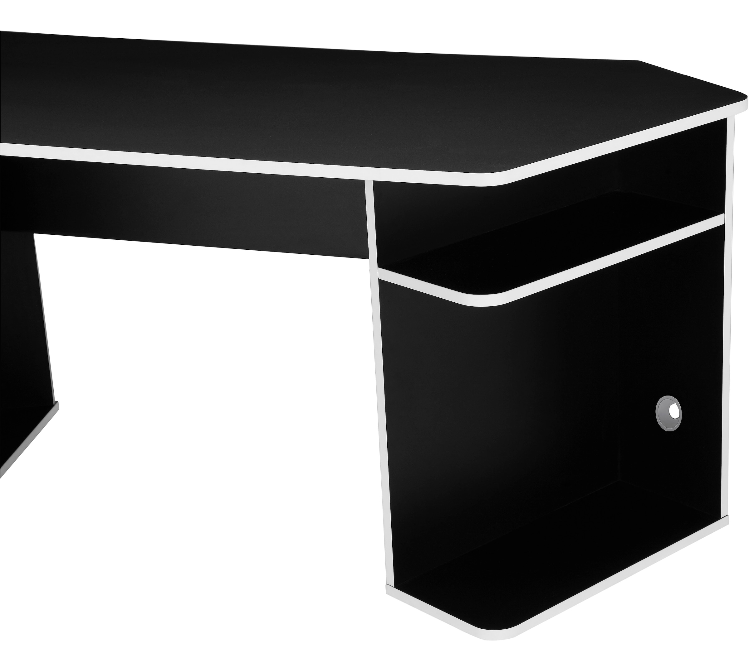 GOODproduct Gamingtisch »Game, Computertisch, Eckschreibtisch« , Towerfach, Kabeldurchlass, asymetrisches Design, Breite 180 cm