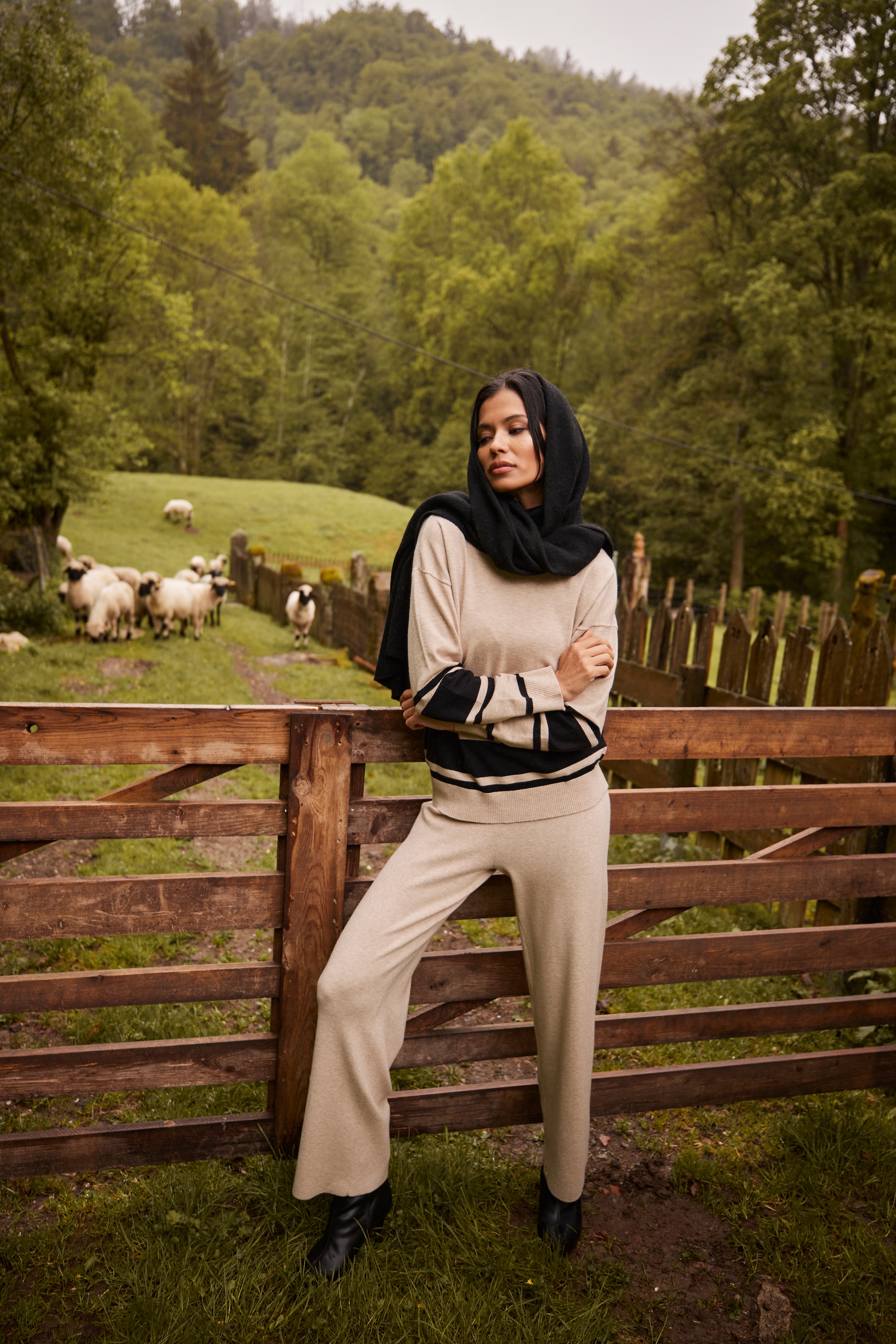 Aniston SELECTED Strickpullover Kombination aus breiter und schmaler Ringelmusterung - NEUE KOLLEKTION
