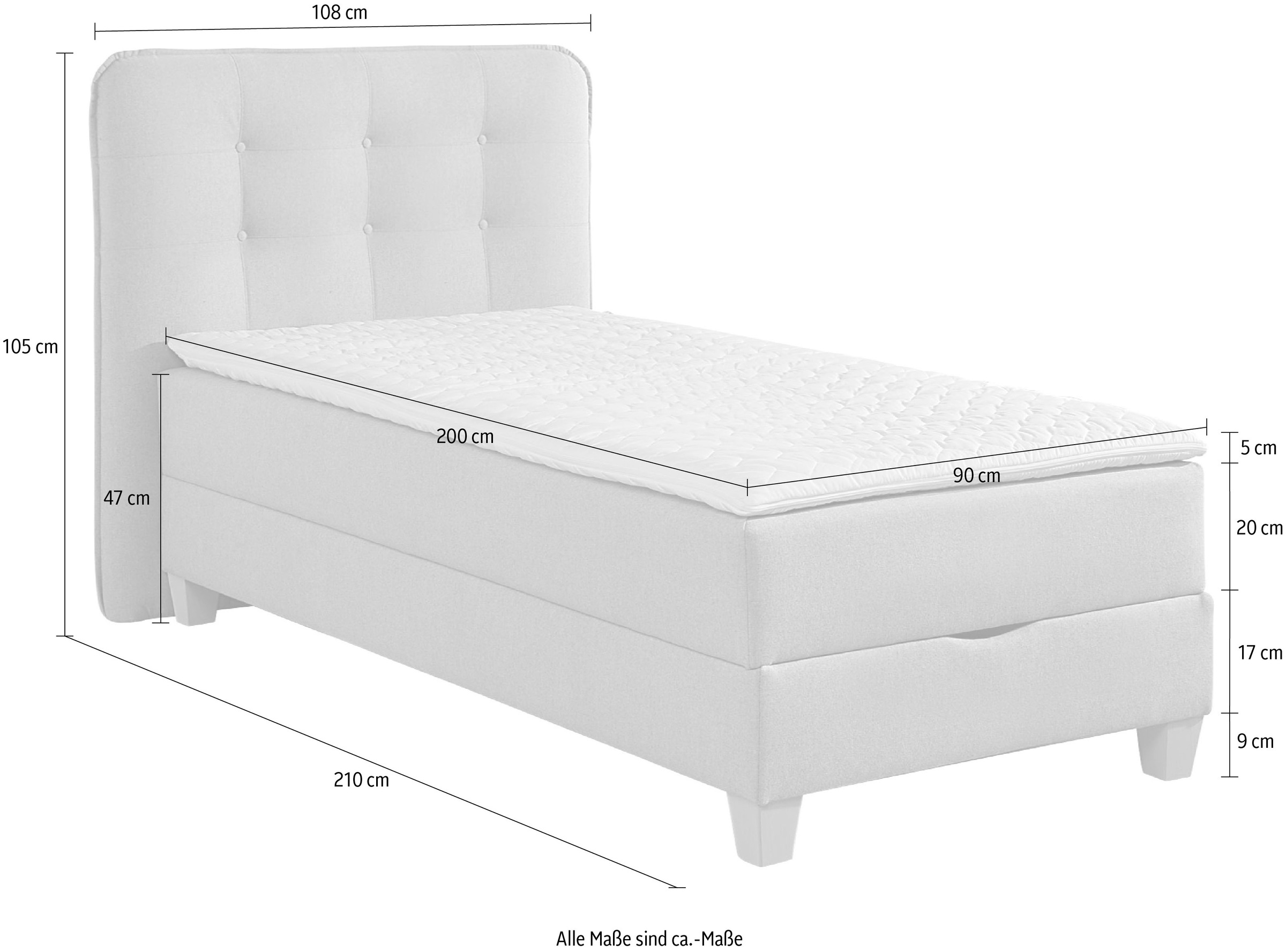 Home affaire Lit de boxe comprend surmatelas en mousse froide et coffre de lit
