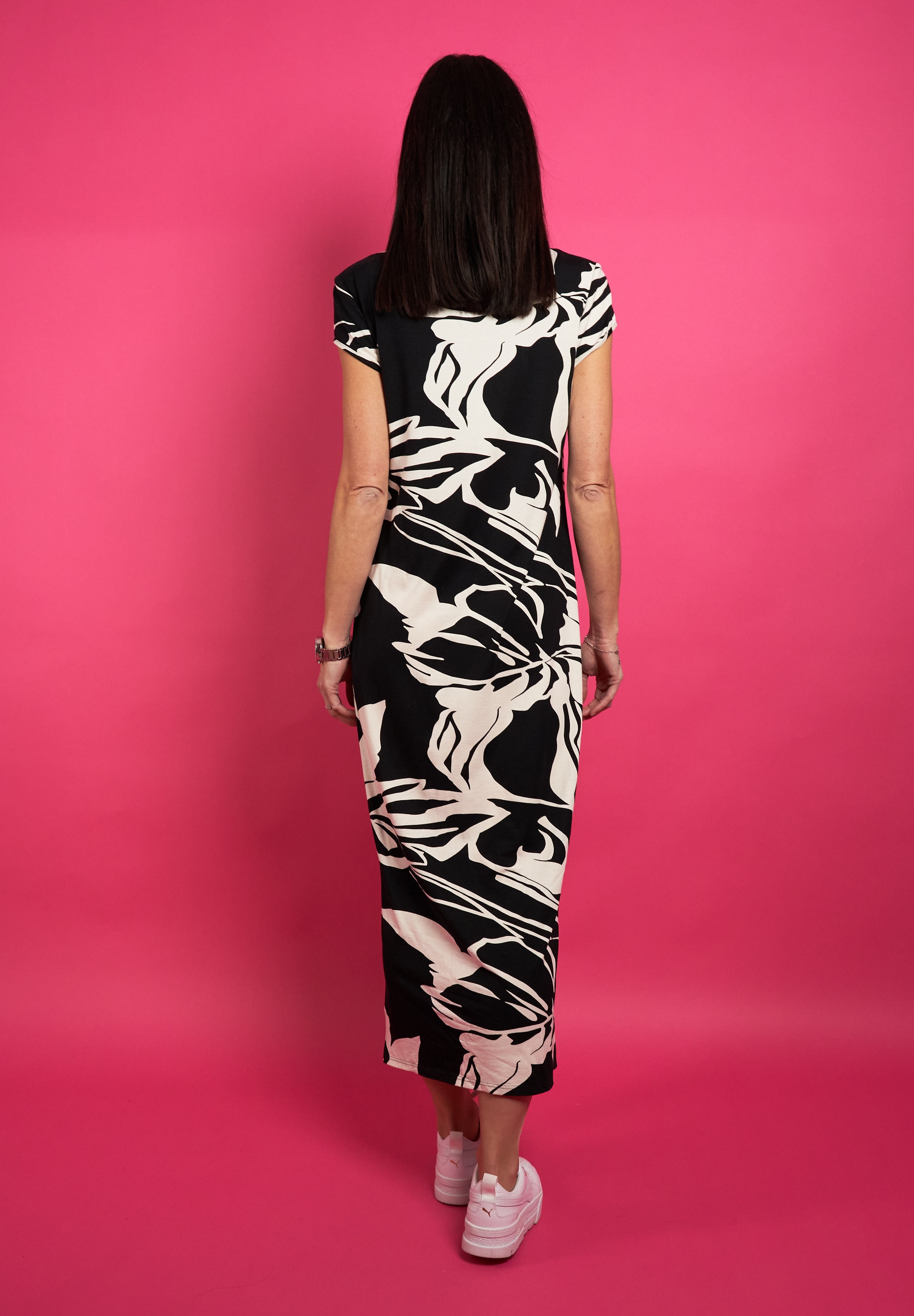 Seidel Moden Maxikleid Ohne Taschen mit floralem Muster, MADE IN GERMANY