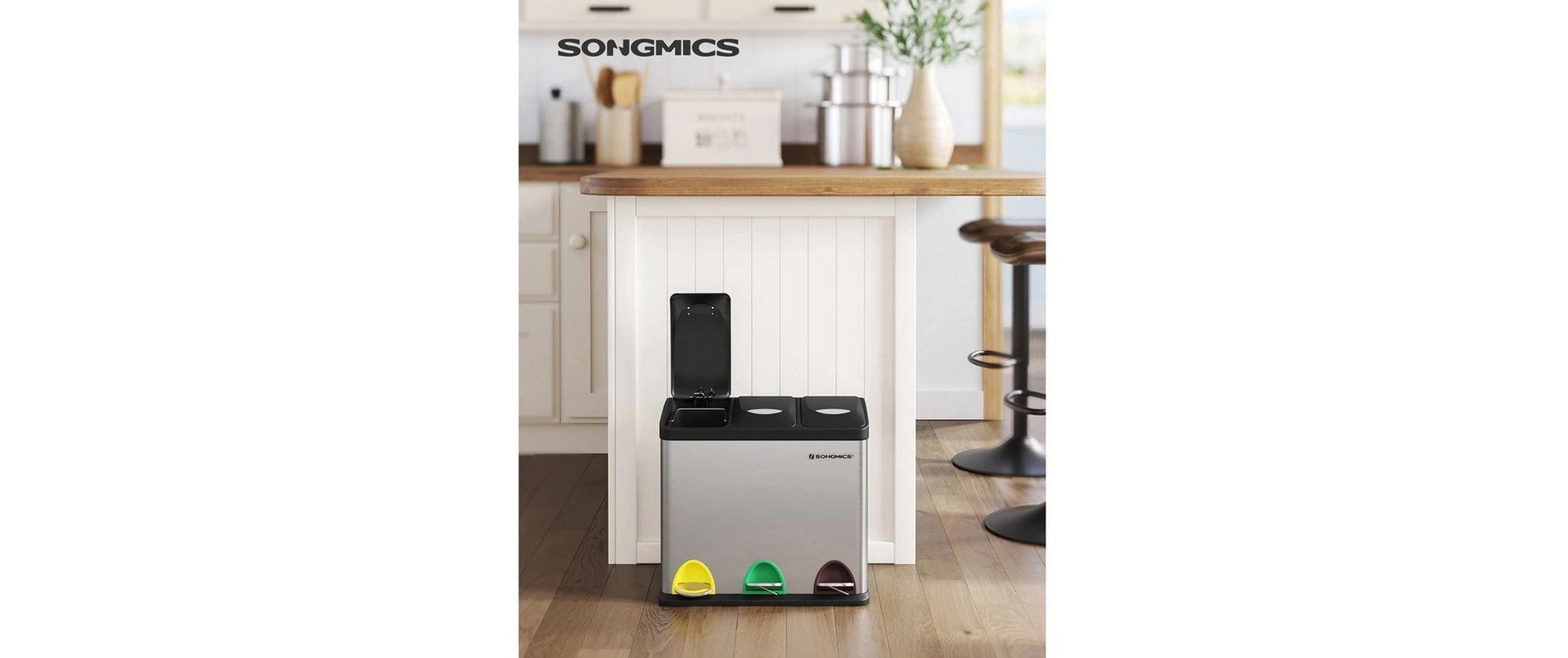 SONGMICS Mülleimer »24 l« 3 Behälter