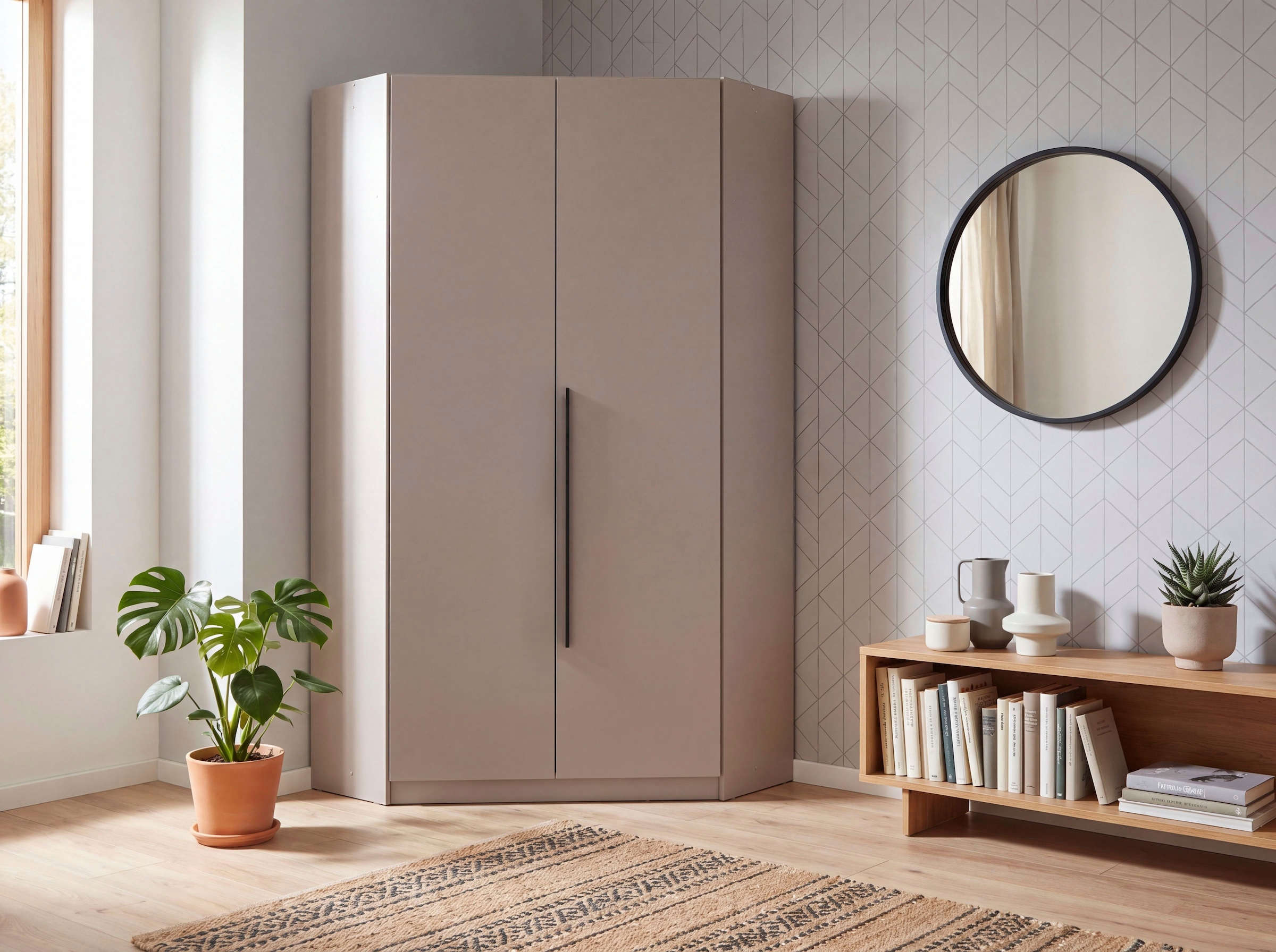 Wimex Armoire d'angle »Marburg wahlweise mit Spiegel« Armoire avec beaucoup de rangement, disponible en plusieurs couleurs