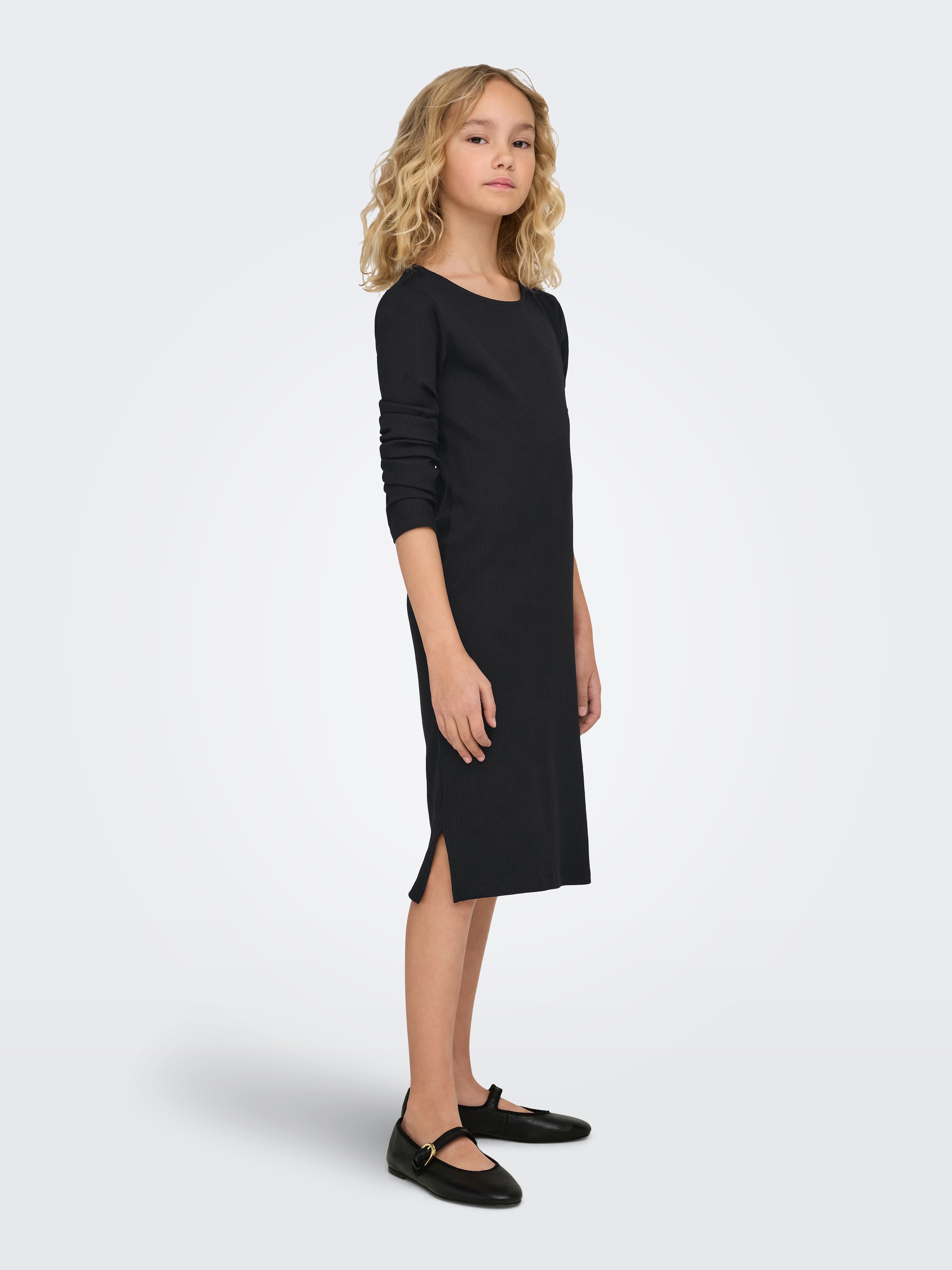 KIDS ONLY Robe en jersey »KOGBELFAST LIFE L/S MIDI DRESS JRS NOOS« mélange de coton, très cintré
