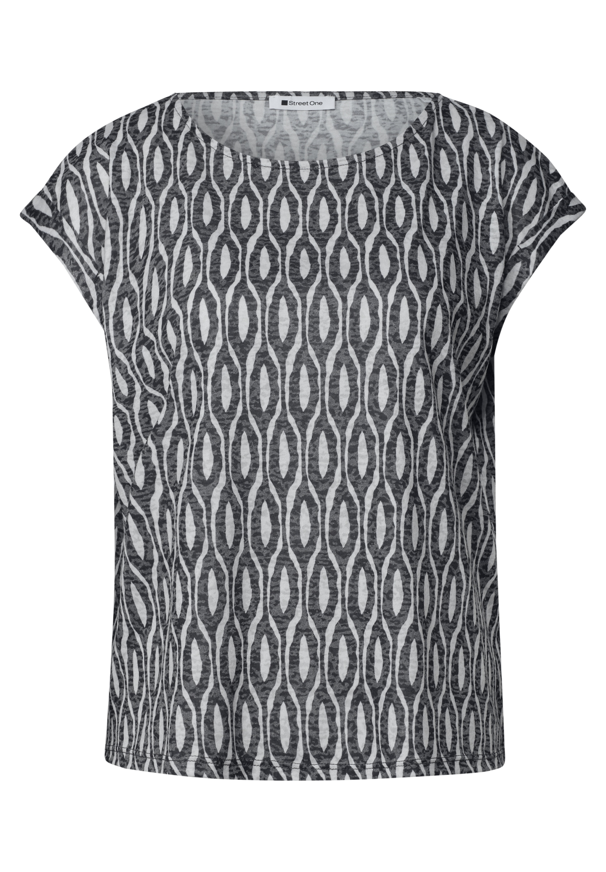 STREET ONE Haut de chemise Sommershirt im Ausbrenner-Look/mit Allover-Print