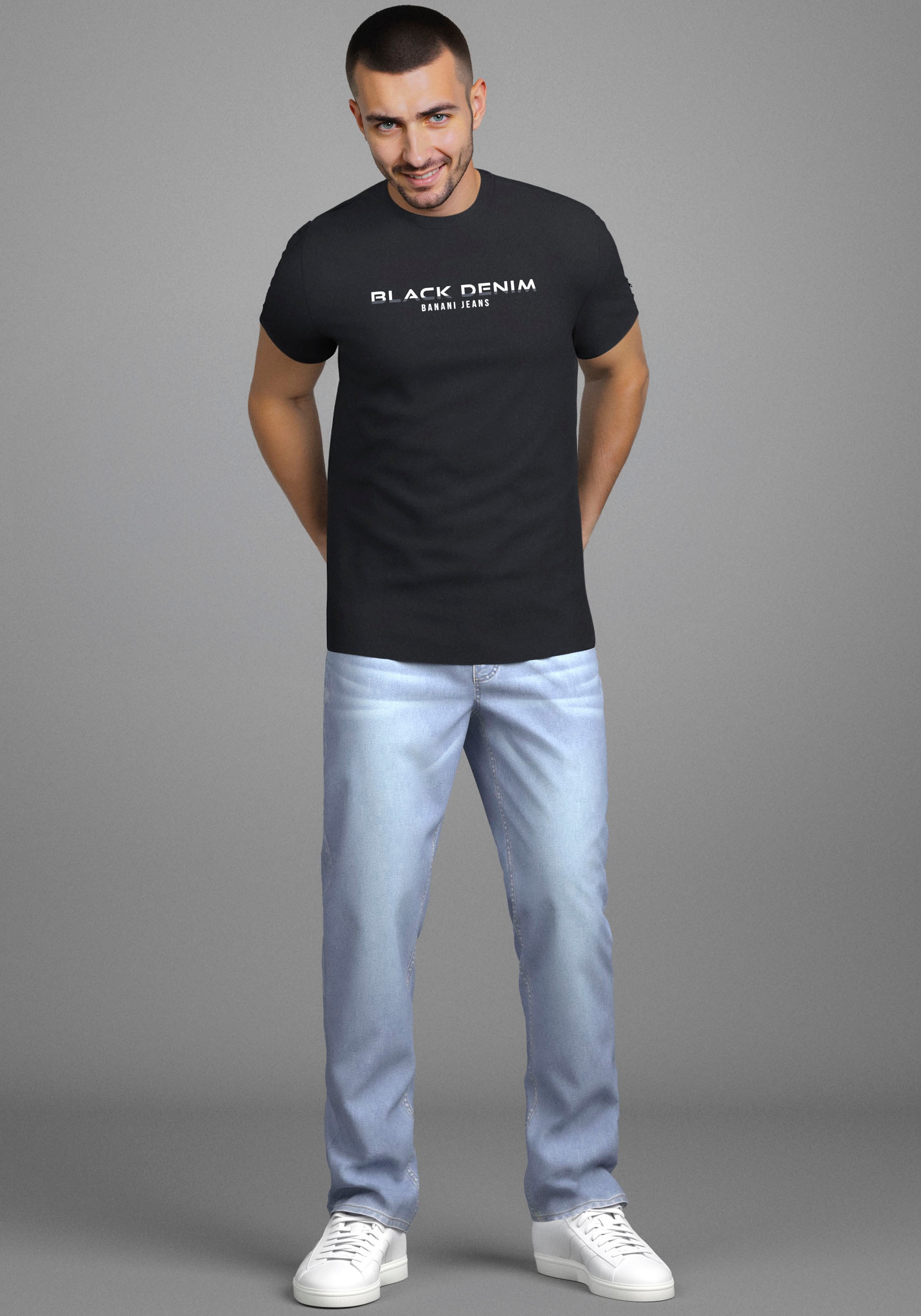 Bruno Banani Jeans droit »Hutch« gerade Beinform,  teilweise mit modischen Destroyed-Effekten,