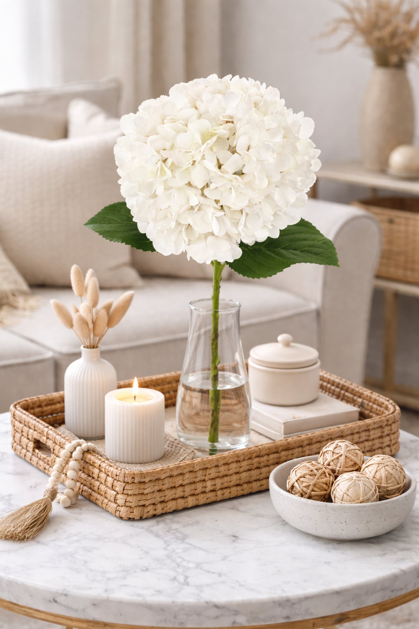 I.GE.A. Fleur artificielle »Künstliche Hortensie« Einzelblume Stielblume Seidenblume Dekoblume für Vase, Hochzeit