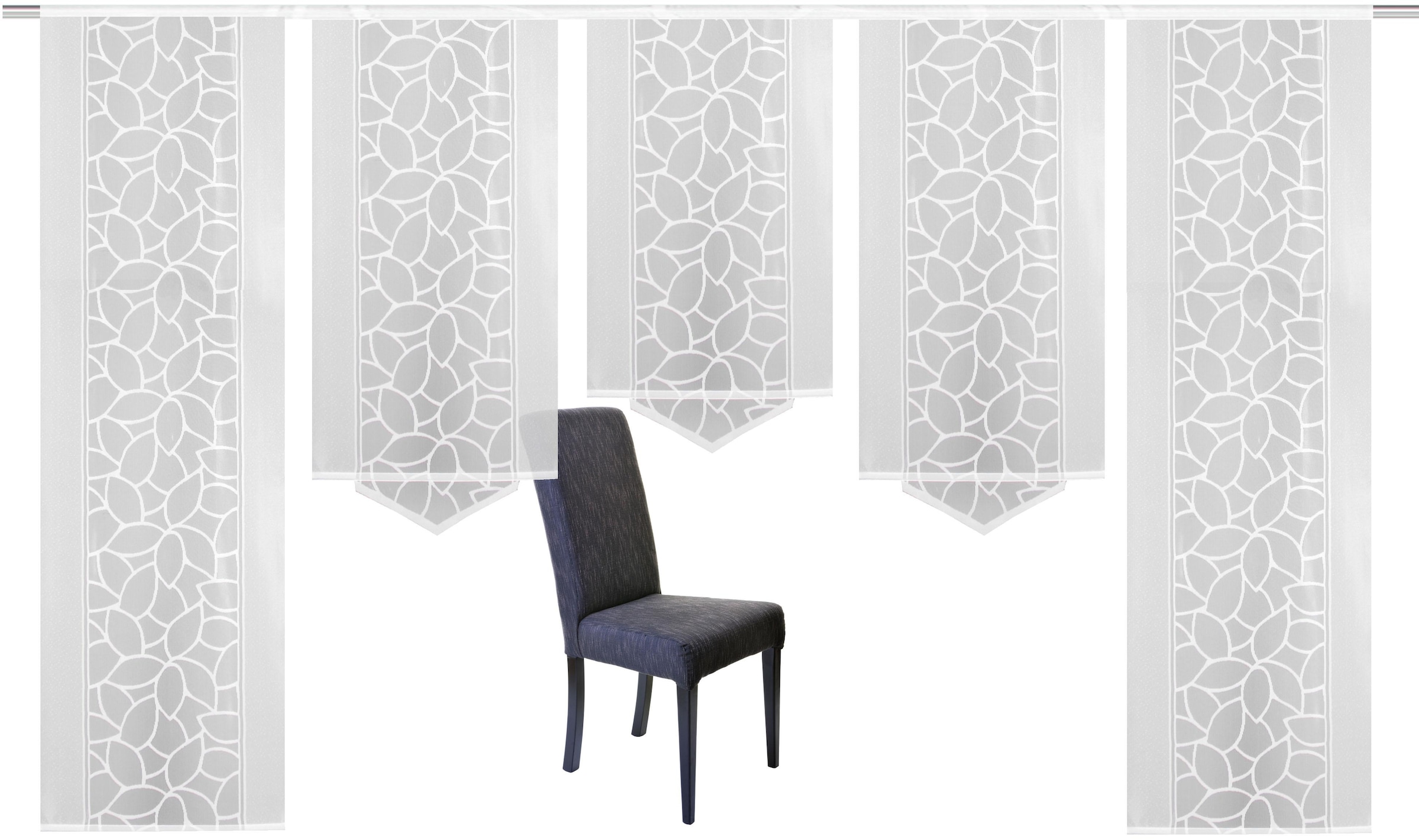 HOME WOHNIDEEN Rideau coulissant »JENNA« Velcro 5 cuis tlg. Schiebevorhang Jacquard Set