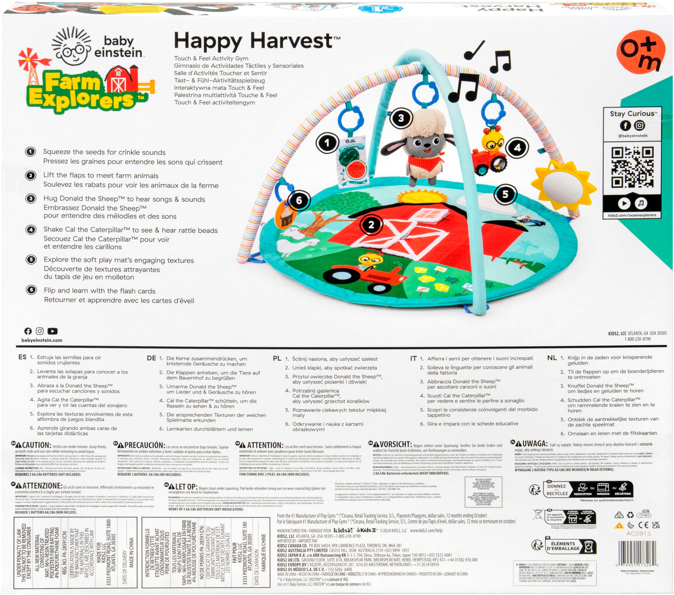 Baby Einstein Spielbogen »Happy Harvest Touch & Feel Activity Gym« mit Soundeffekt
