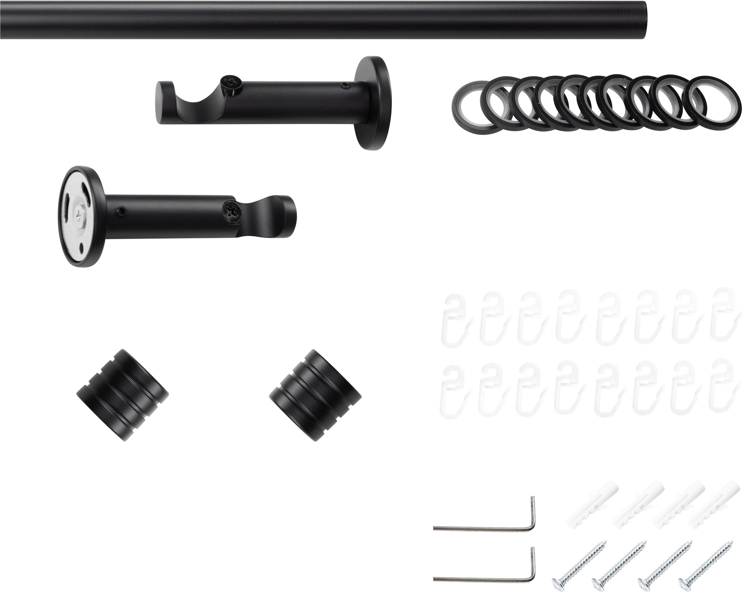 SN DECO GROUP Gardinenstange Ø 19 mm 1 läufig-läufig Fixmass;kürzbar