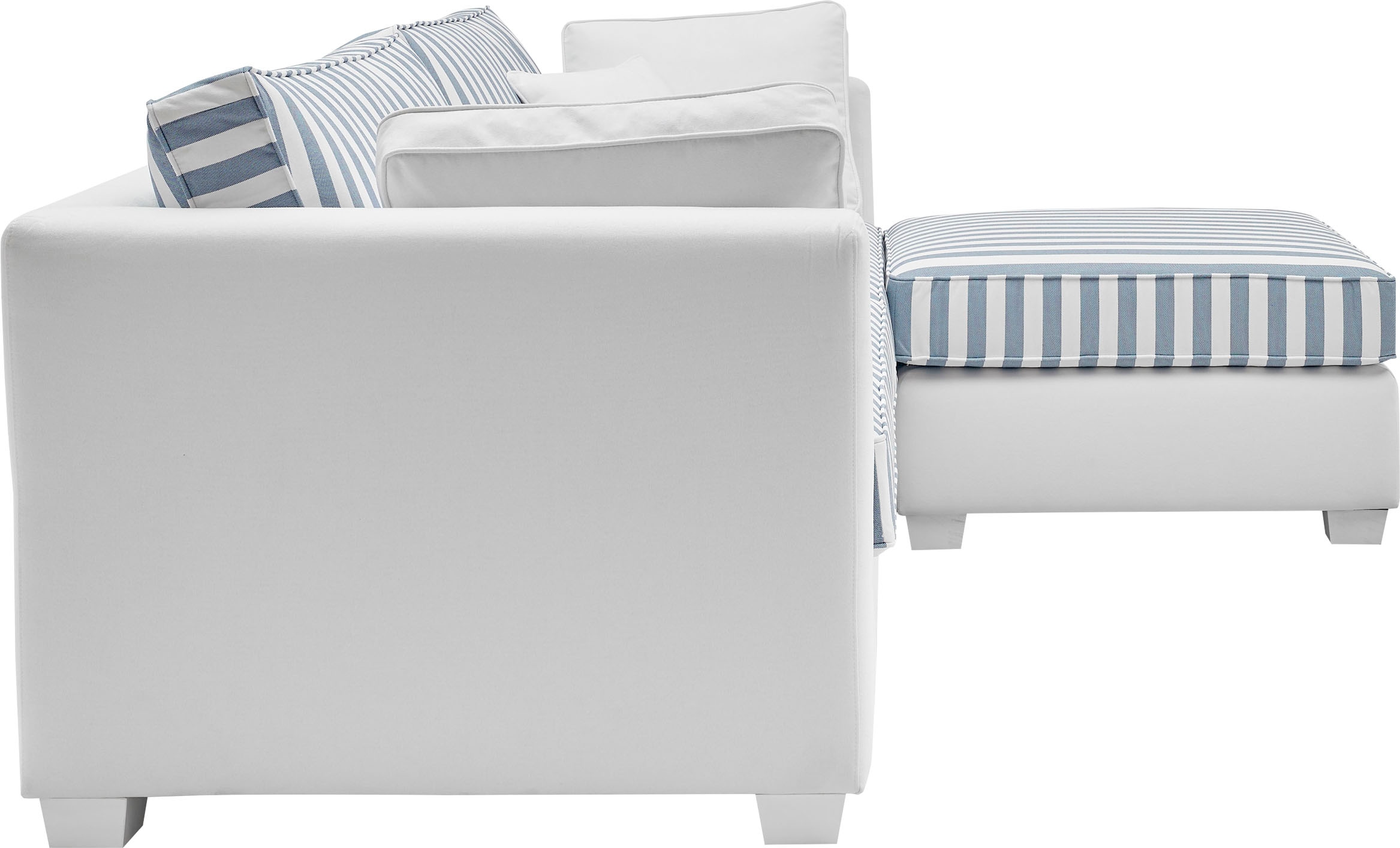 Home affaire Coin rembourré »CALIFORNIA« maritimer Landhausstil, Ecksofa, Hocker links / rechts montierbar