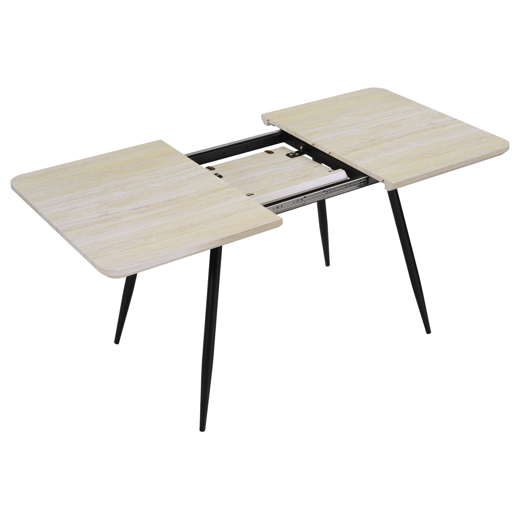 GOODproduct Ensemble de salle à manger »Ombrone-Derrek« Ensemble, Table à manger avec 4 chaises, 5 tlg. Table à manger avec 4 chaises, extensible 120-160 cm, incl. rallonge