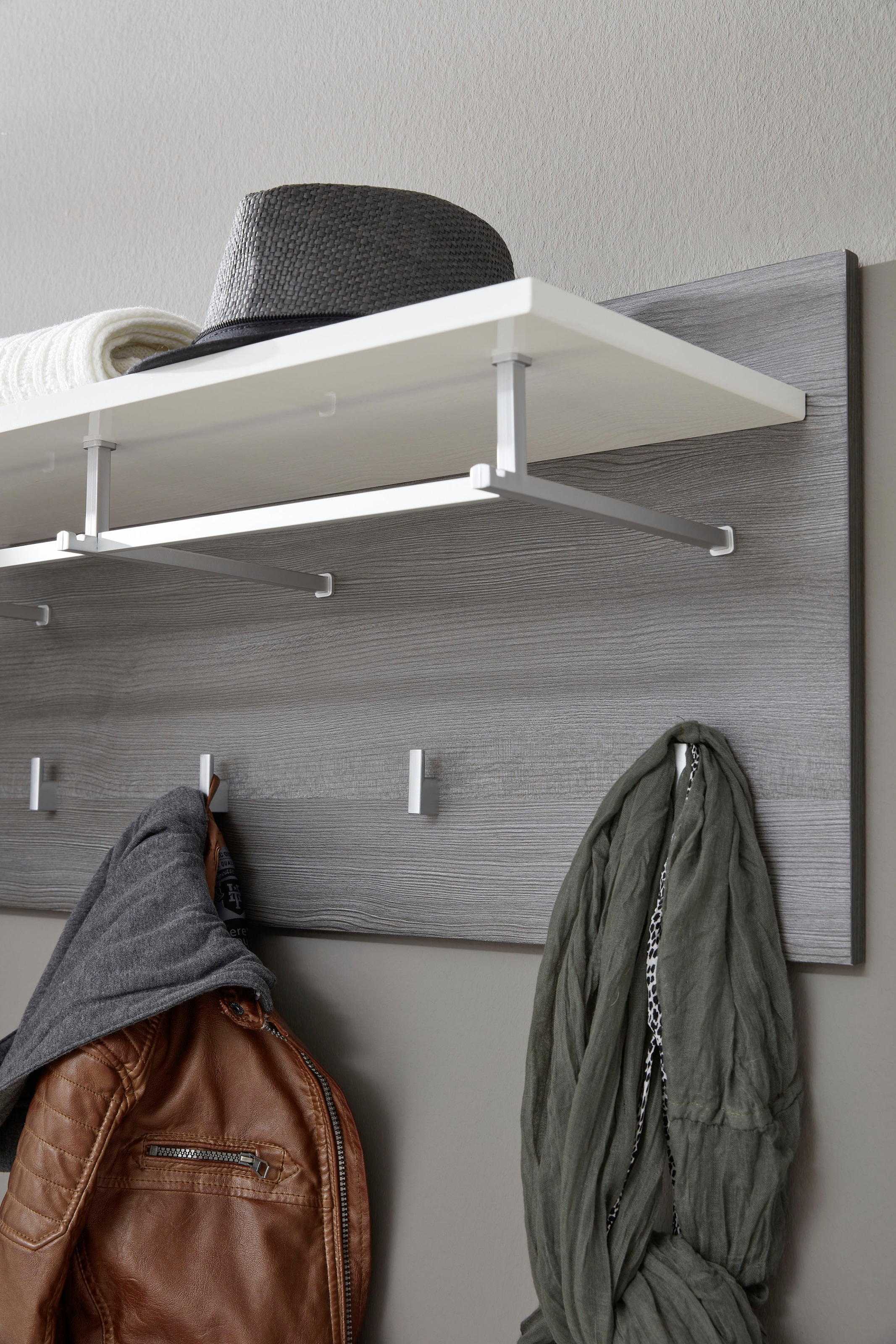 Home affaire Panneau de vestiaire »Sovana« 1 cuis tlg. Garderobenpaneel mit Ablage & Haken - (B/T/H) 80/28/40 cm