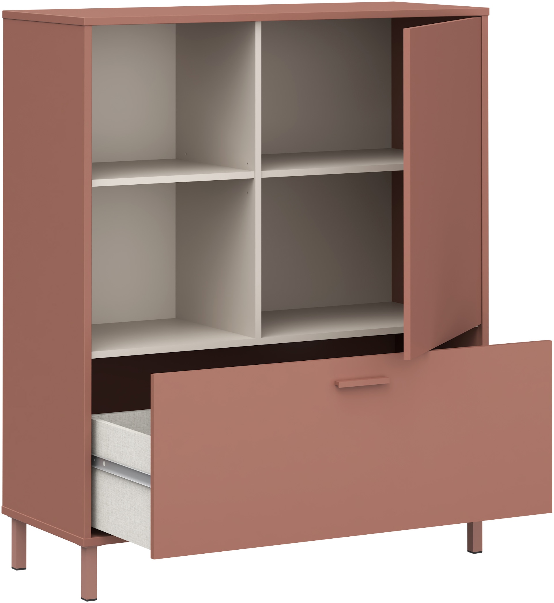 FORTE Commode haute »Milles Jugendzimmer« décor tendance, sortie totale, L/H/P 105,9/124,8/41,5