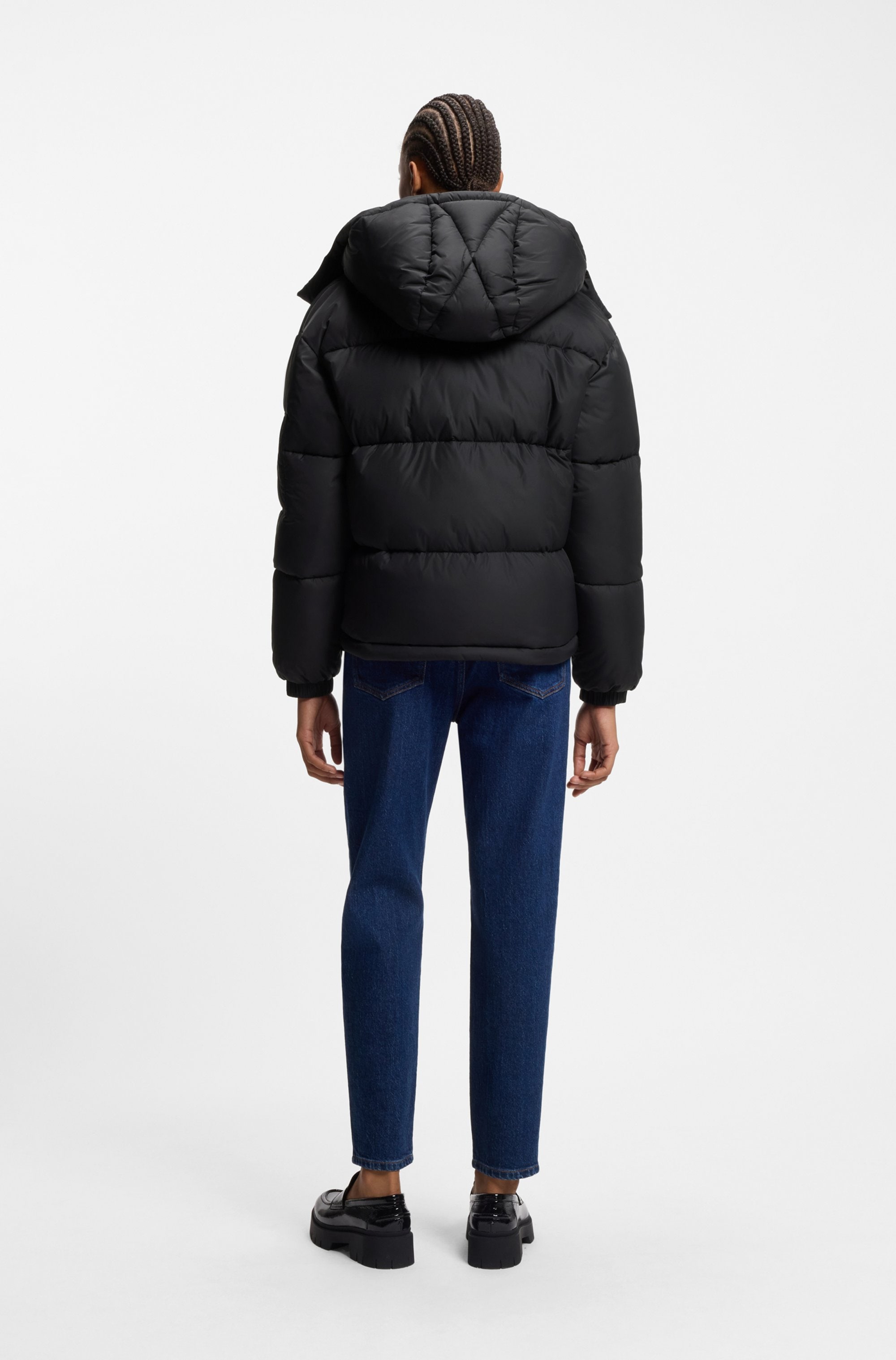 HUGO Blue Veste matelassée »Farida« mit Kapuze im Relaxed Fit mit verkürzter Länge