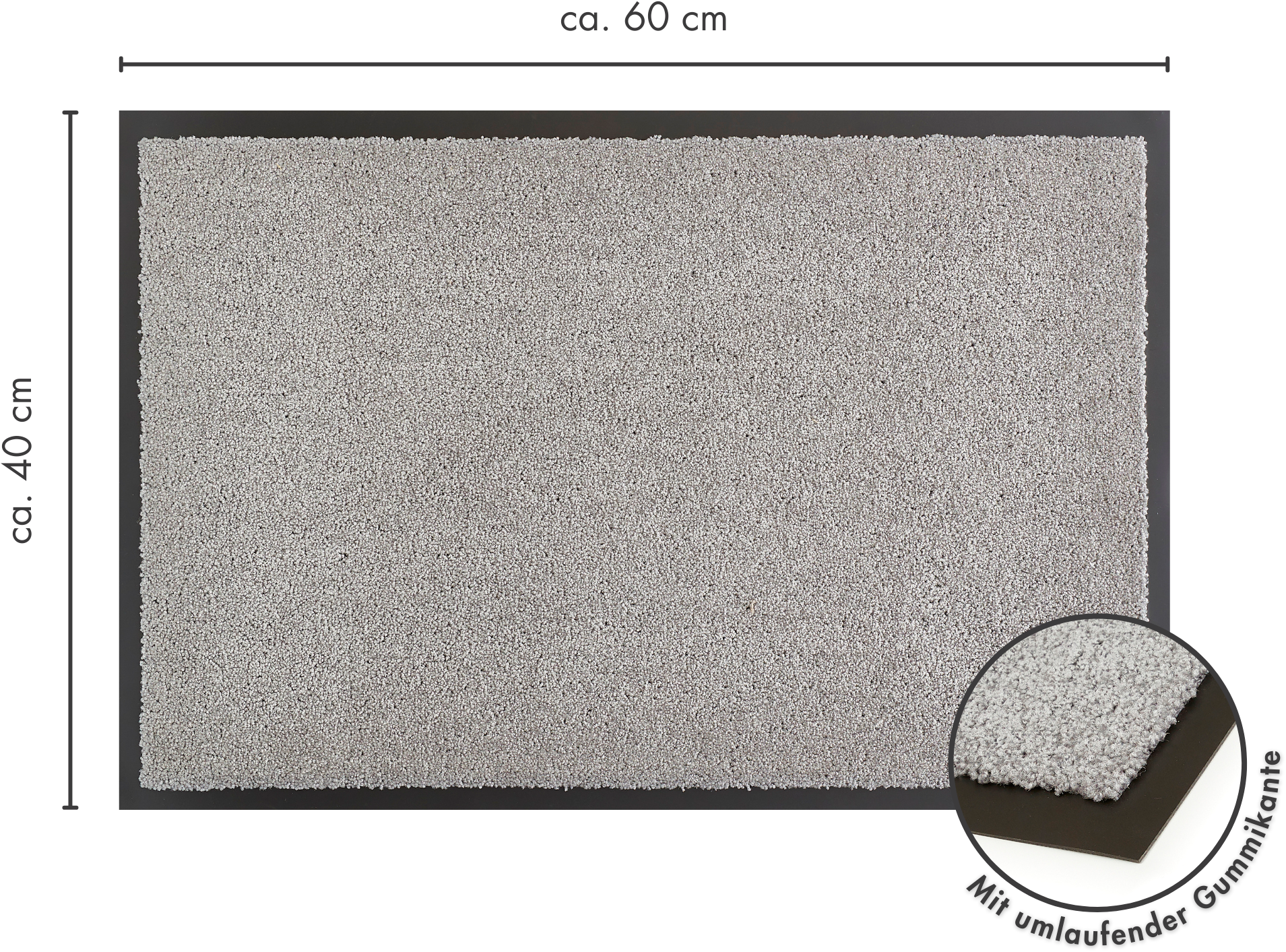 my home Tapis de sol »Emil, Made in Netherlands« Rectangulaire 6 mm Höhe Schmutzfangmatte, Uni Farben, rutschhemmend, waschbar (Handwäsche)