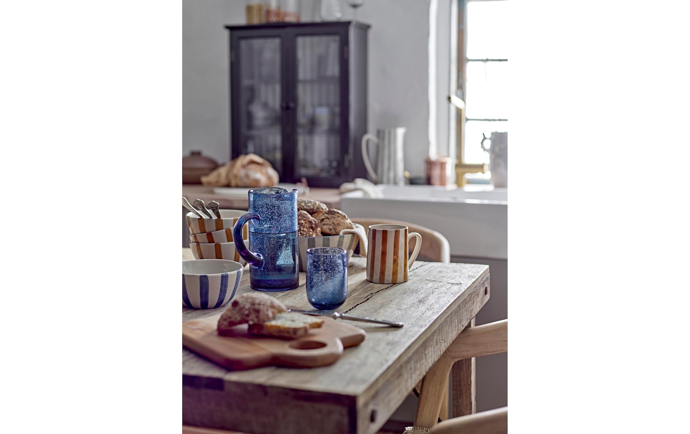 Bloomingville Wasserkrug »Tabby 1,1 l, Blau«