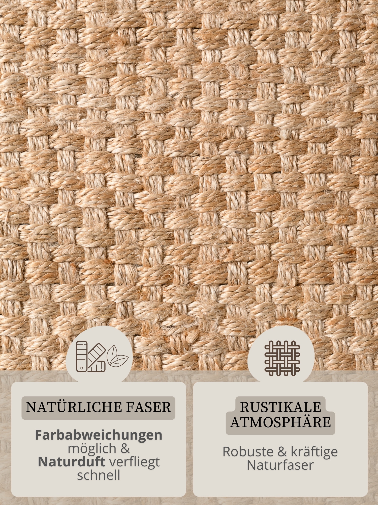 HANSE Home Tapis »Fjord« Rectangulaire 10 mm Höhe Jute, Handgemacht, Naturteppich, Wohnzimmer, Läufer, Fransen