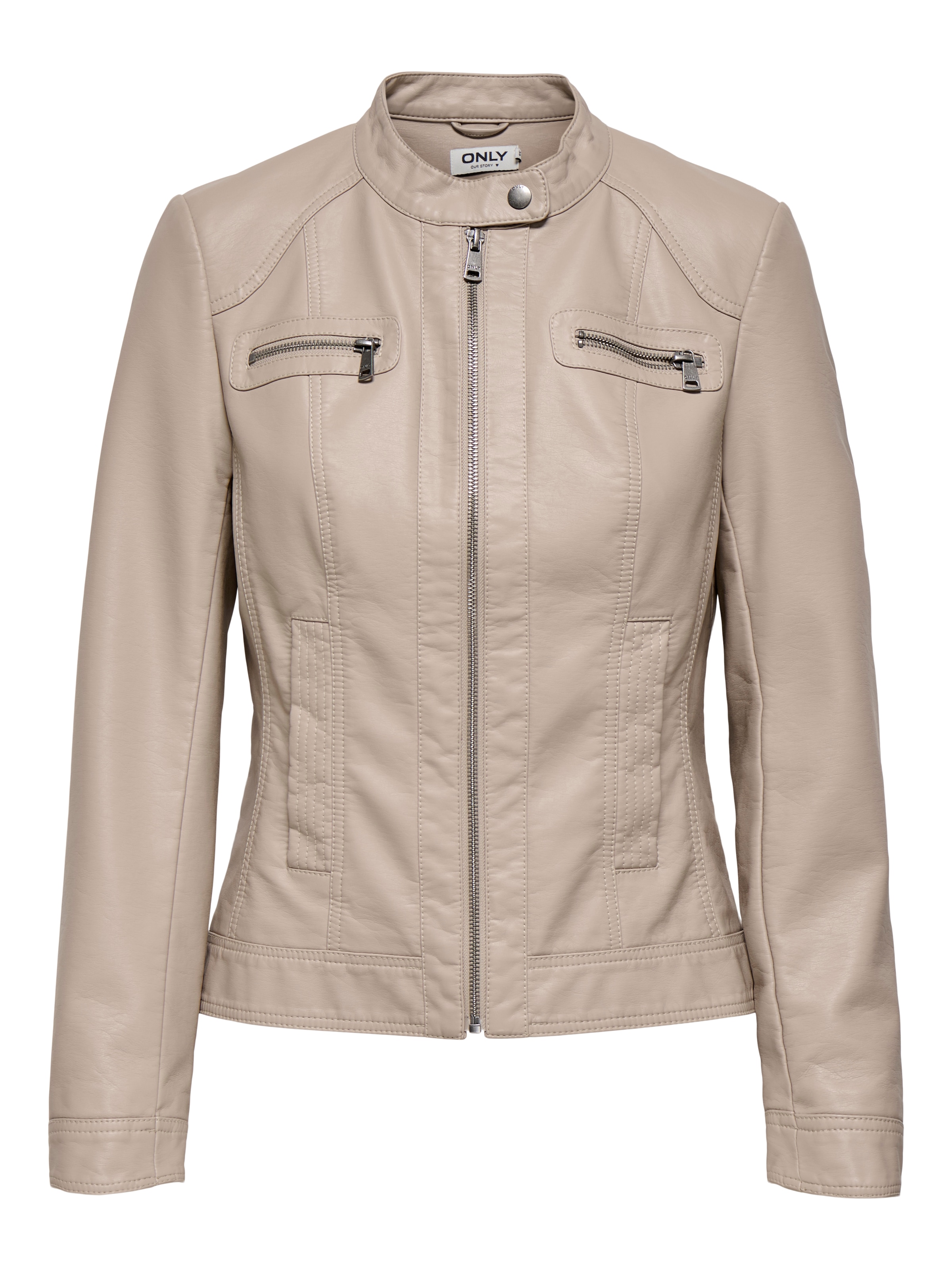 ONLY Veste en imitation cuir »ONLBANDIT – Bikerjacke mit figurbetonter Form und Reissverschlüssen« Lederimitat