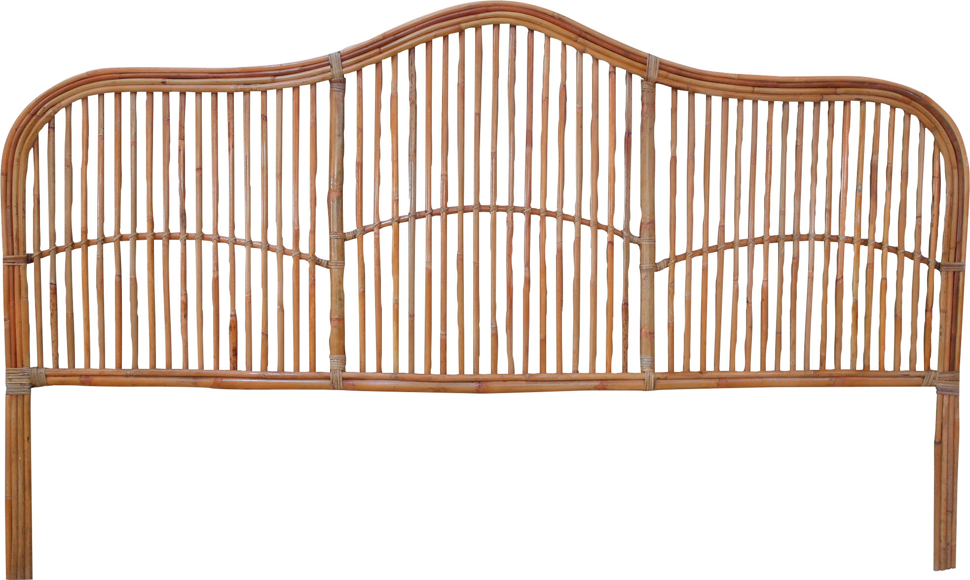 SIT Lit boxspring »Syracuse 180x200 cm mit Rattan-Kopfteil und Topper« Tête de lit en rotin véritable rencontre le confort de la literie à ressorts