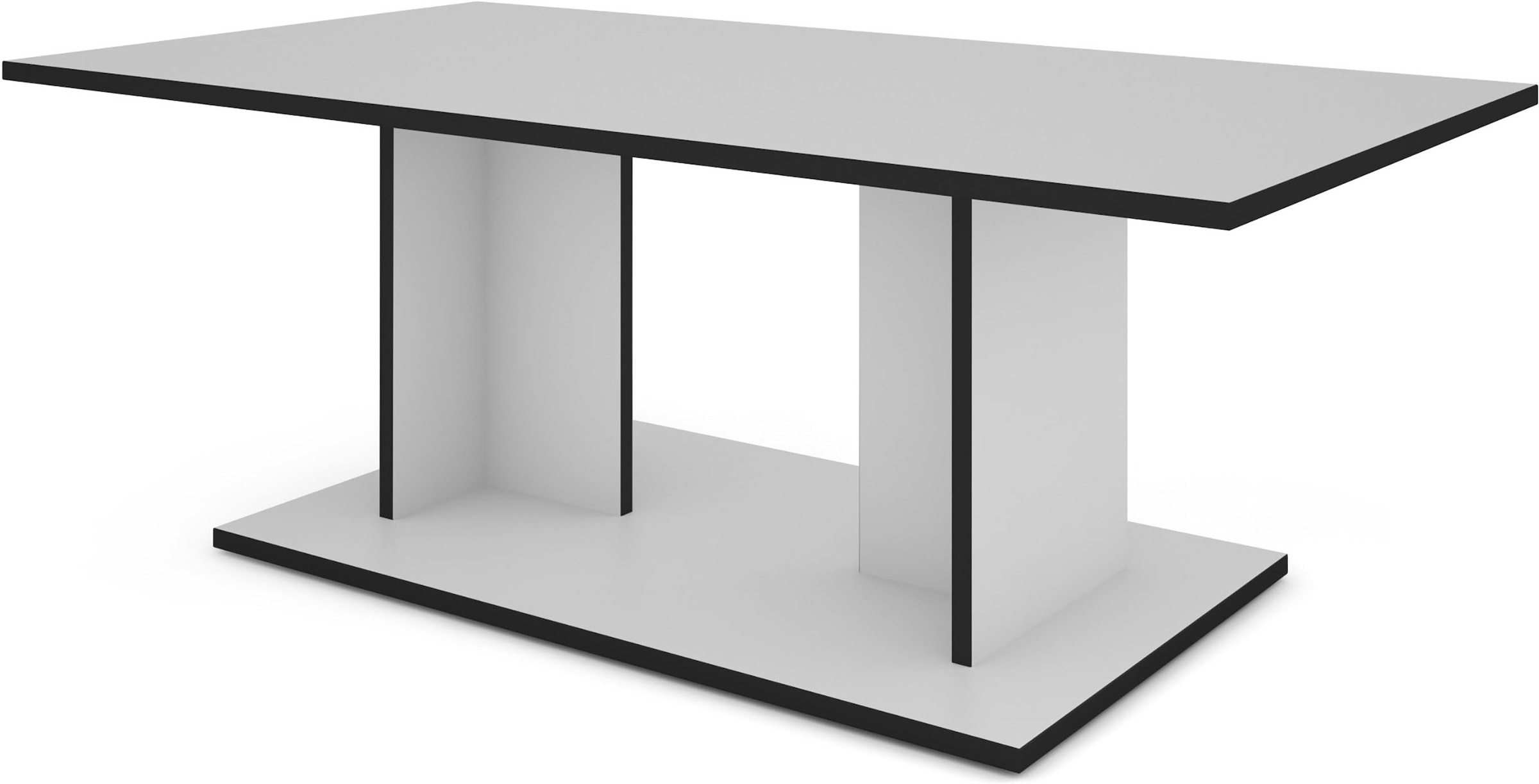 byLIVING Couchtisch »TOM« Eiche-Optik oder Weiss, Kante schwarz, Belastbarkeit 40 kg, B: 110 cm