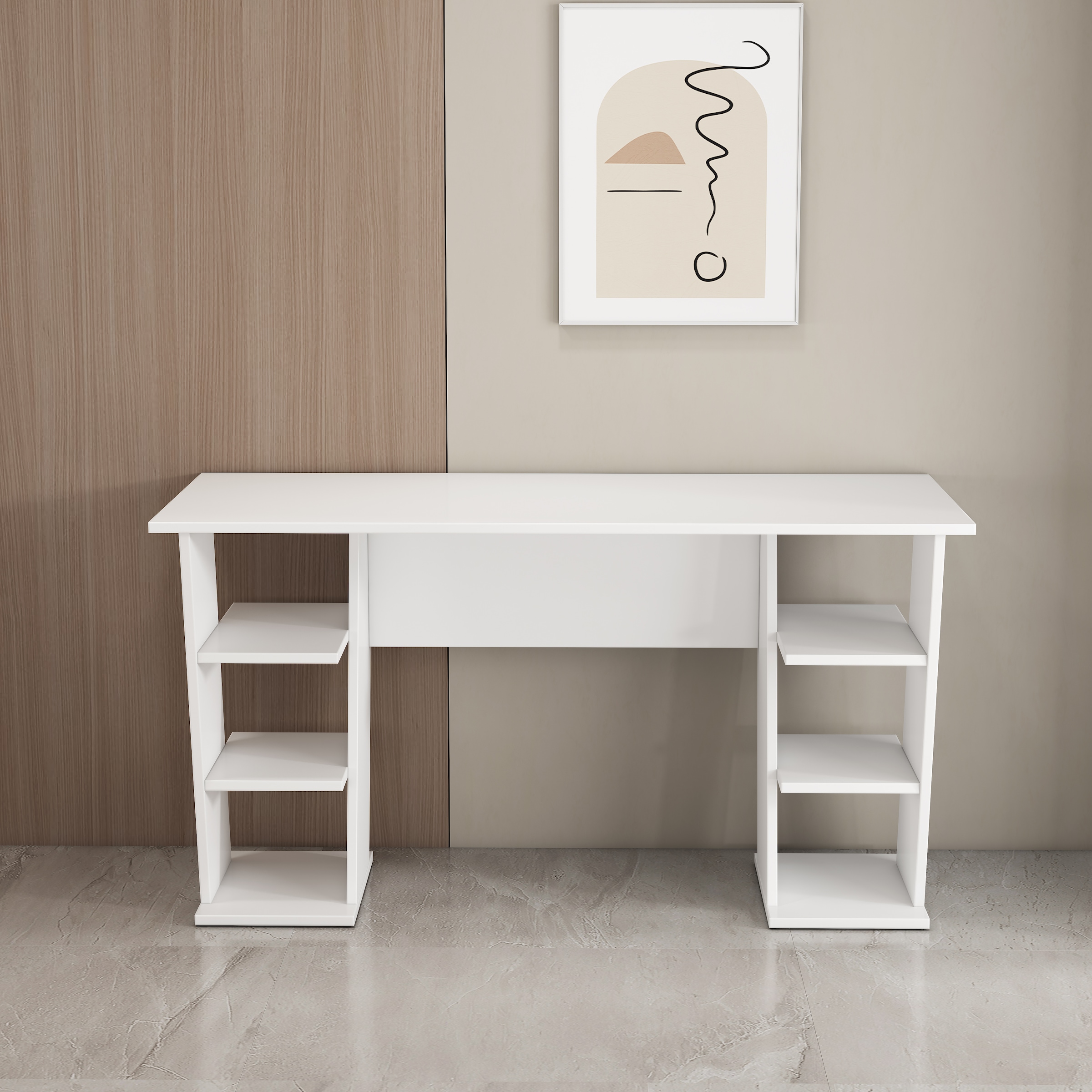 GOODproduct Schreibtisch »Ezzell« Set,  Regalschreibtisch mit Ablagen, modernes Design, Breite 137 cm