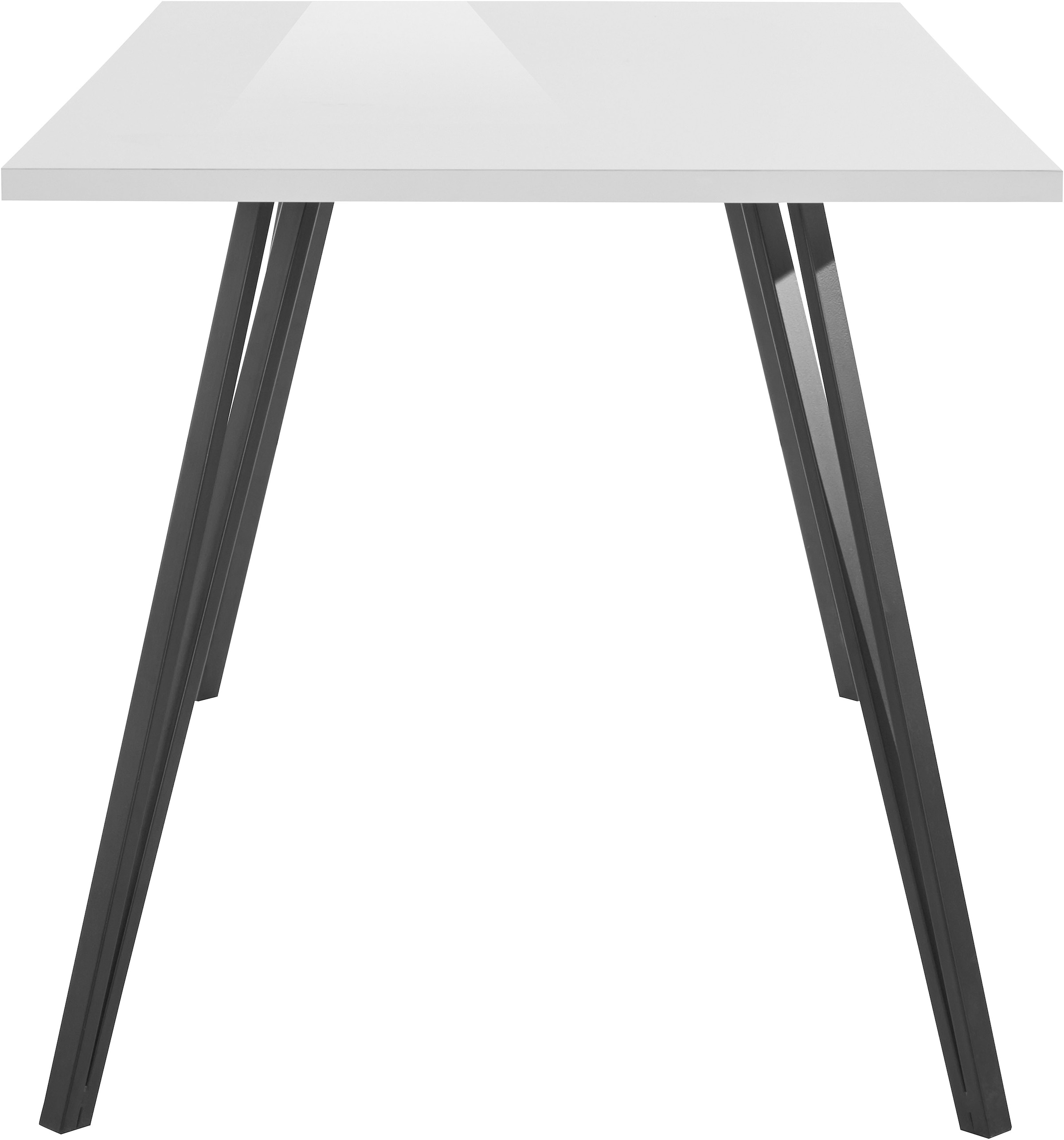 HELA Esstisch »JENN« 1 Stk. tlg. Hochglanz Weiss lackiert; Tischplatte fest; Gestell V-förmig