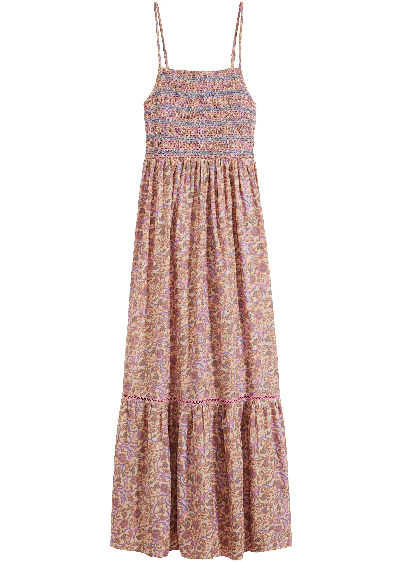 bonprix Maxi robe à motifs, en viscose, coupe régulière, sans manches