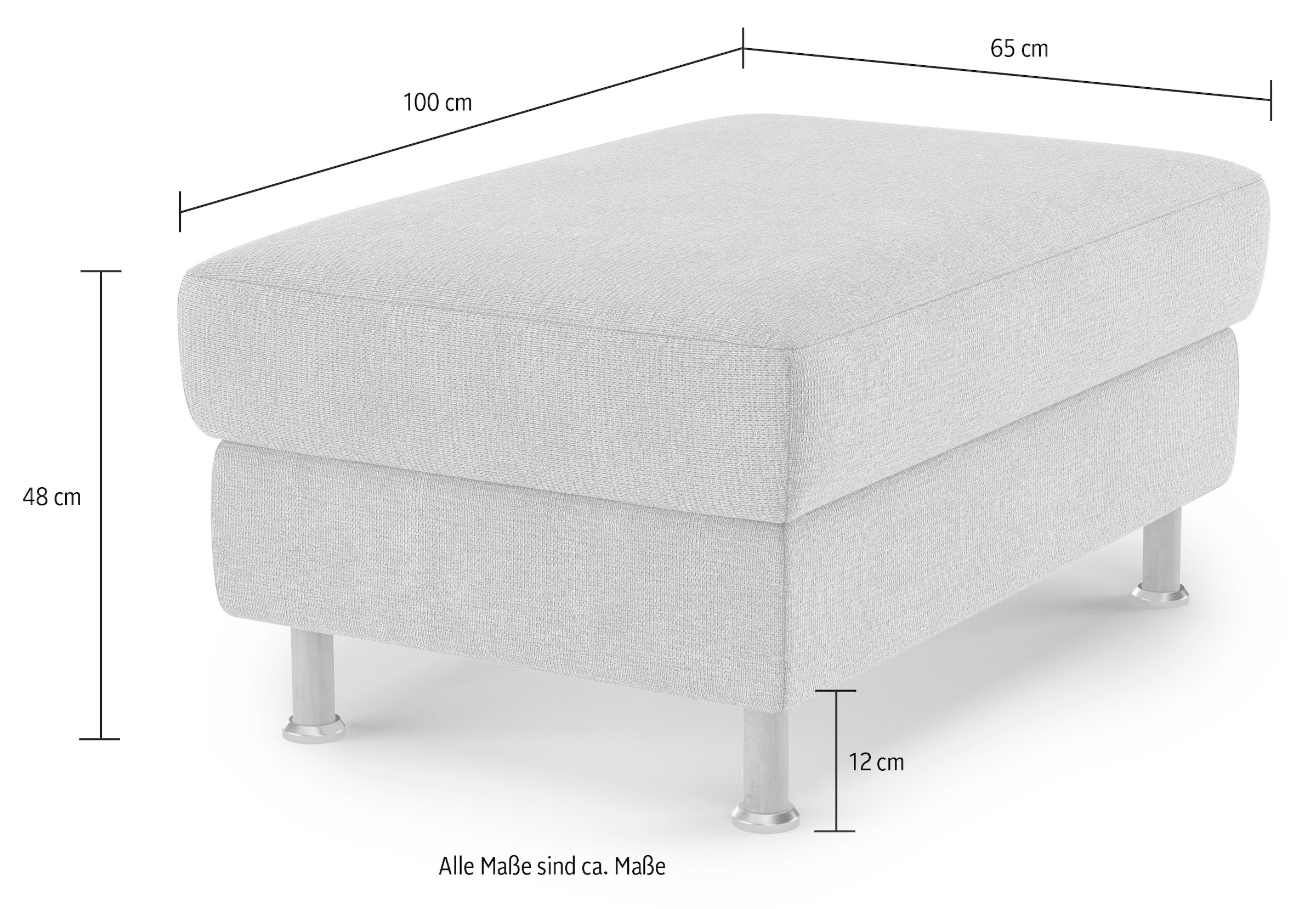 Home affaire Polsterhocker »Calypso« Holzfuesse mit Metallteller