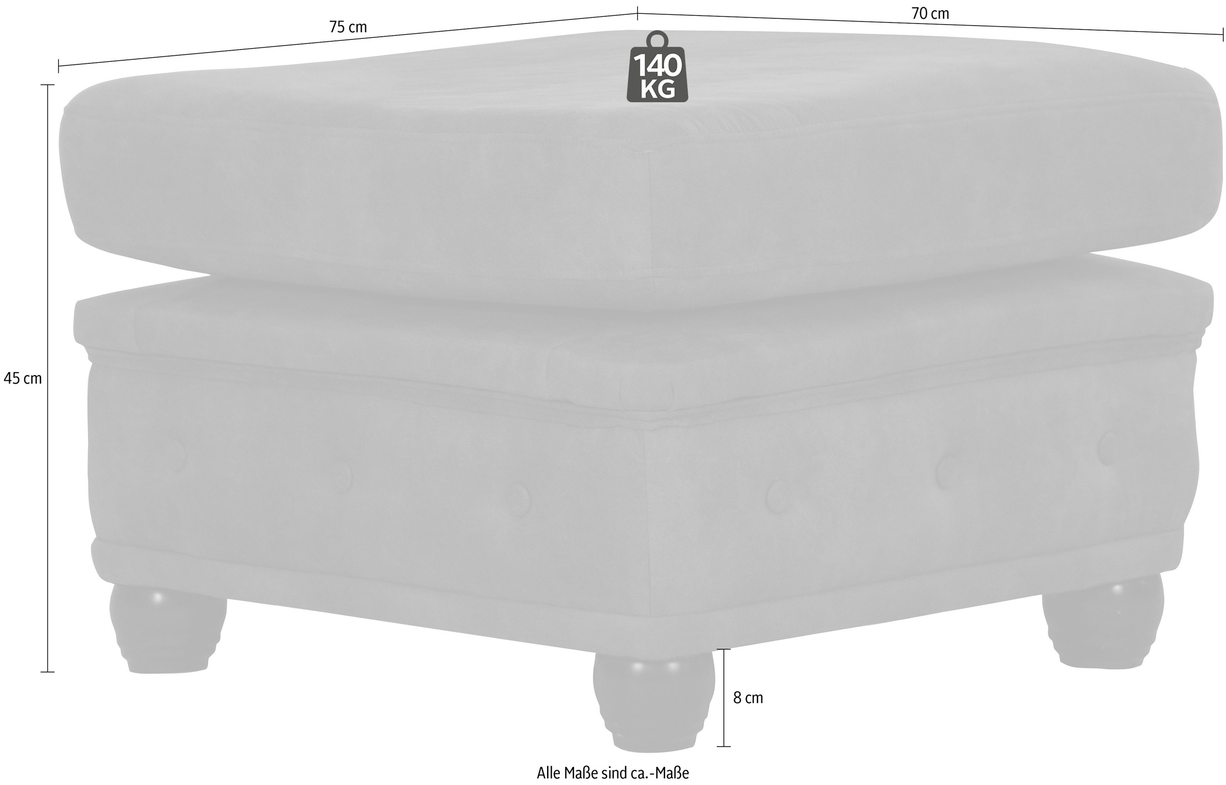 Home affaire Polsterhocker »Rysum« passend zur Serie &quot;Rysum&quot;  B/T/H: 75/70/45 cm