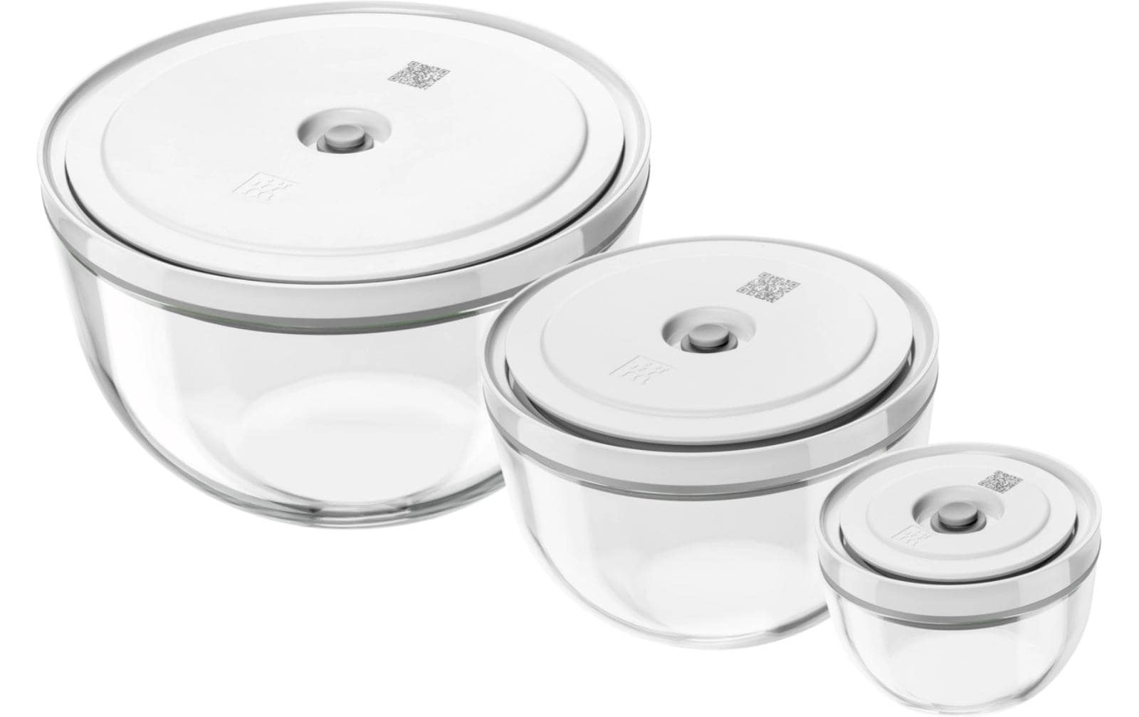 Zwilling Schüssel »Fresh & Save BOWLS« 6 aus Glas Vakuumschüssel Set S/M/L / 6-tlg., Glas