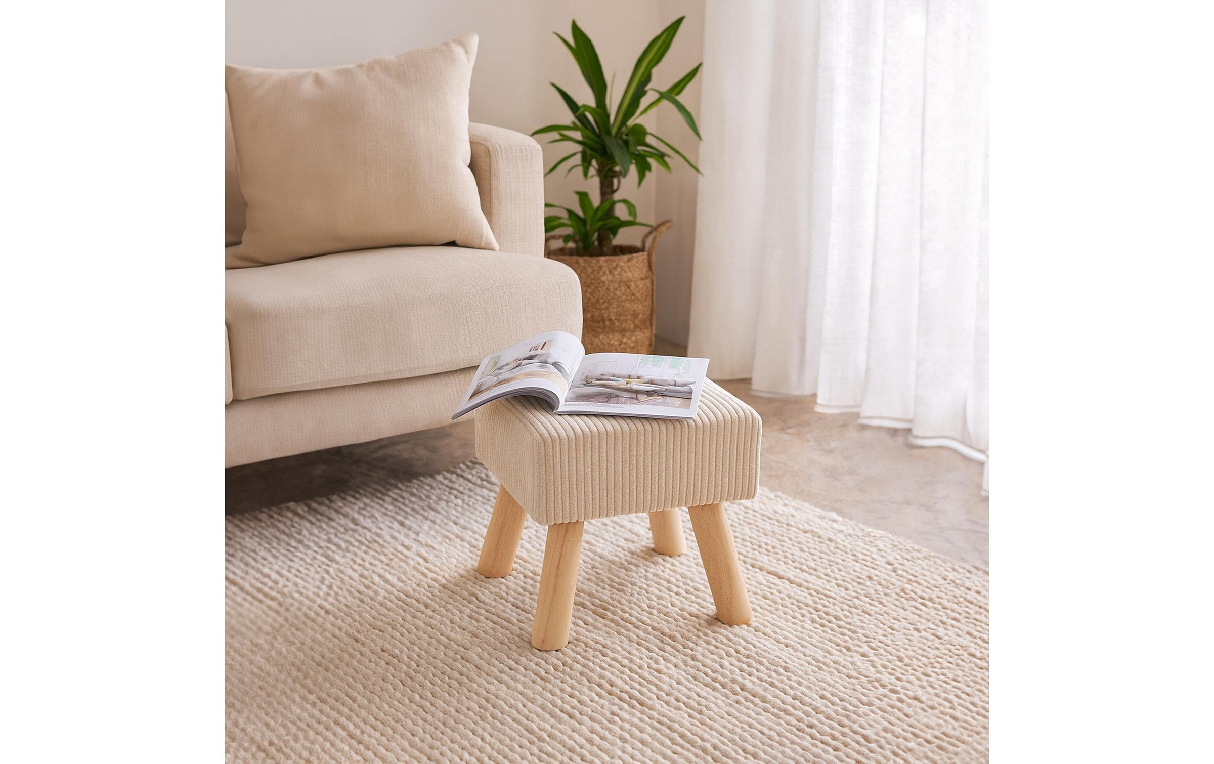 relaxdays Tabouret »Cord 30 x 30 cm«