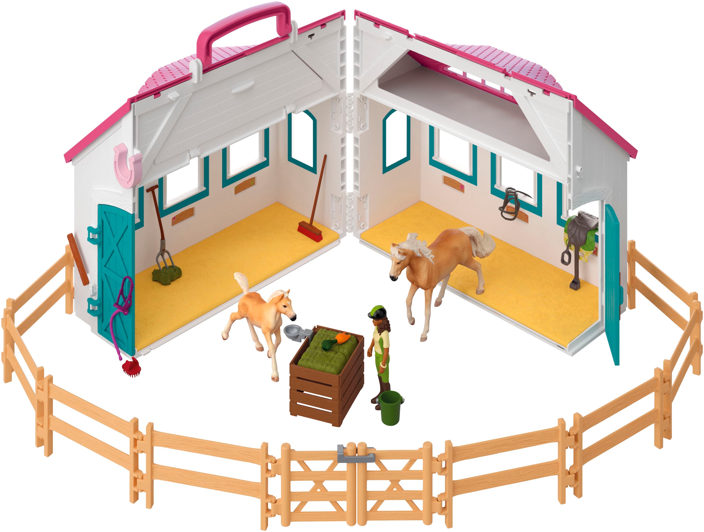 Schleich® Spielwelt »HORSE CLUB, Offenstall -Kleines Hufeisen (42703)« Made in Europe
