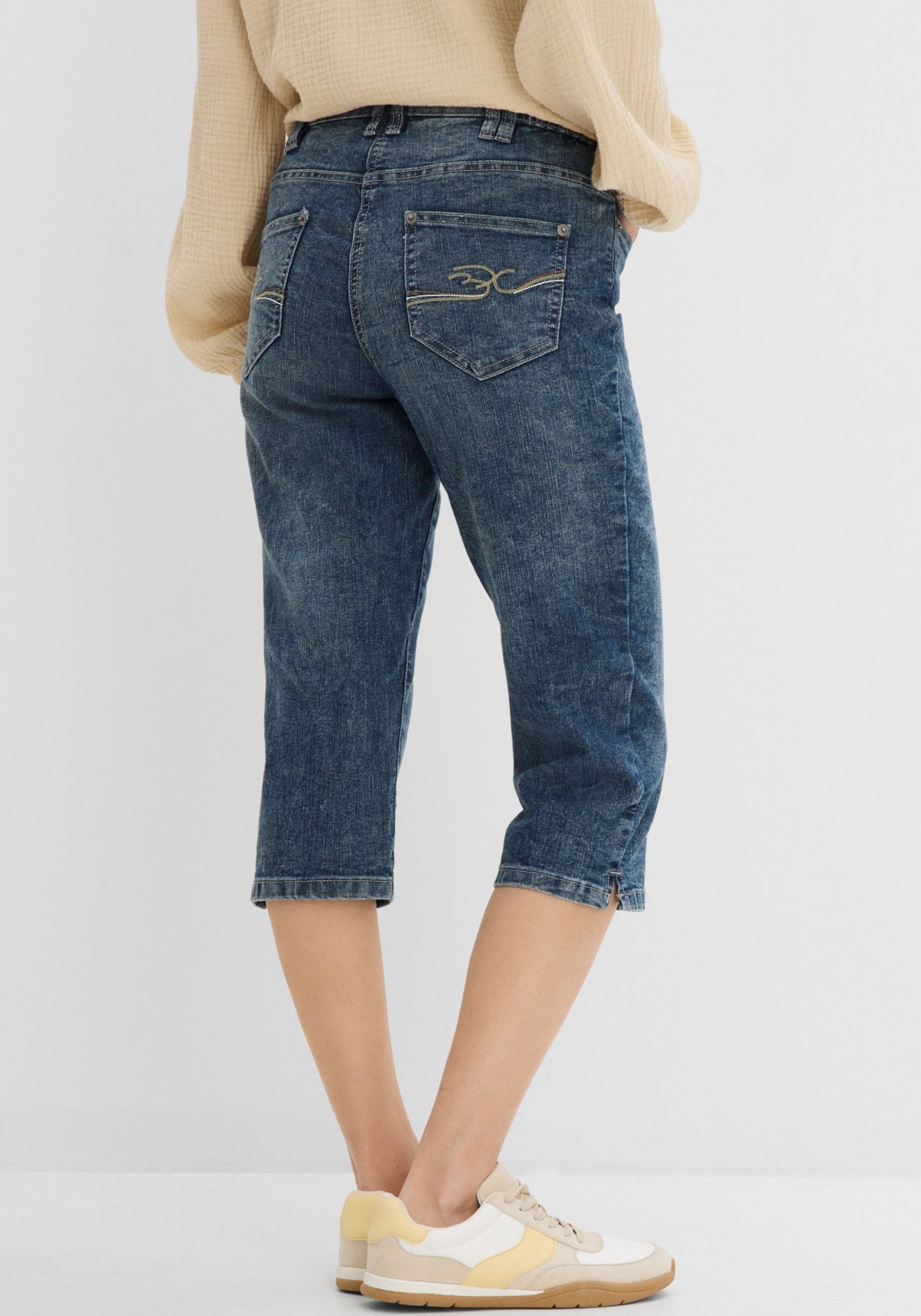 bonprix Jeans capri 1 figurformende Passform, Regular Fit, mit Komfort-Stretch