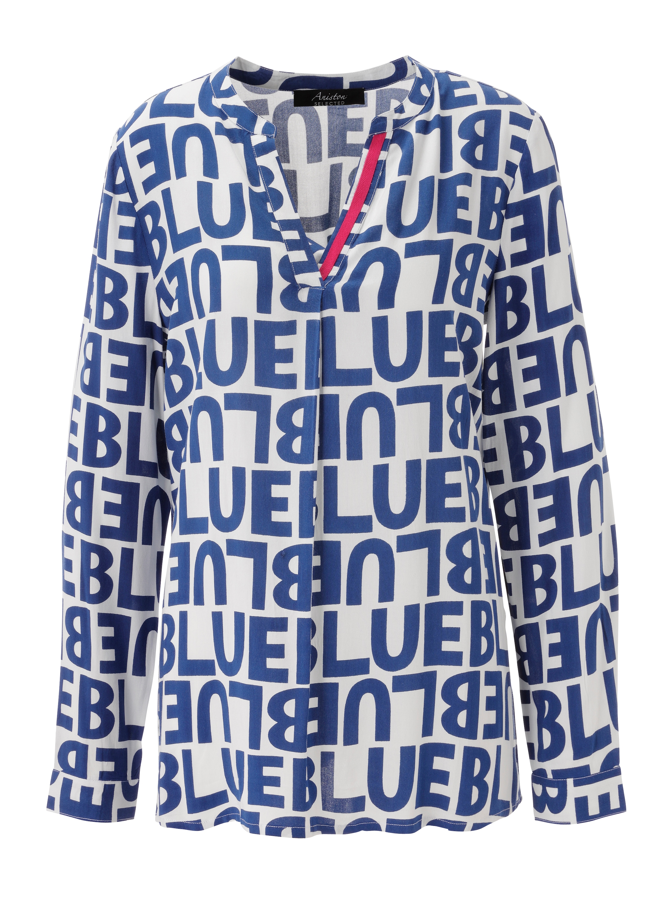 Aniston SELECTED Blouse à enfiler avec dégradé de lettres raffiné et tendance - NOUVELLE COLLECTION